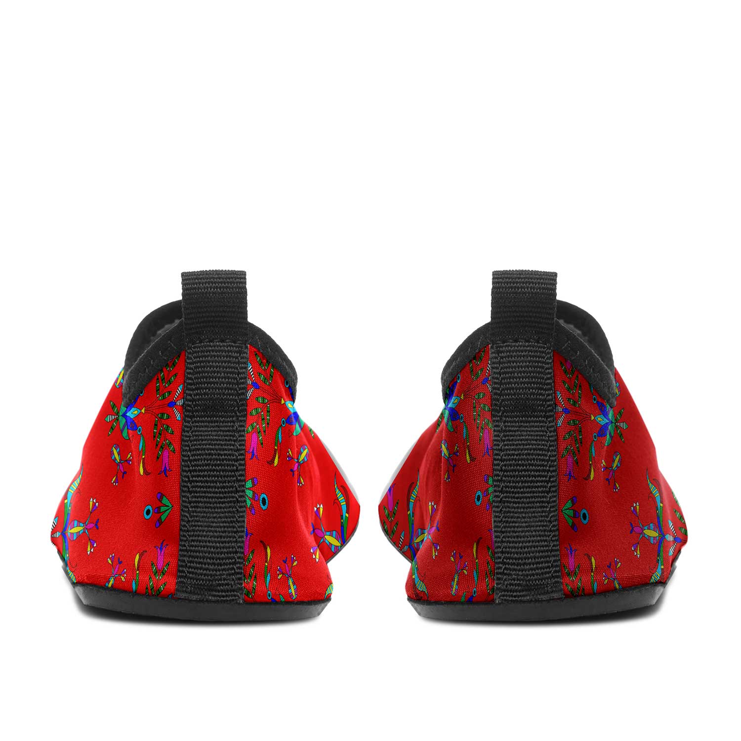 Dakota Damask Red Kid's Sockamoccs Slip On Shoes