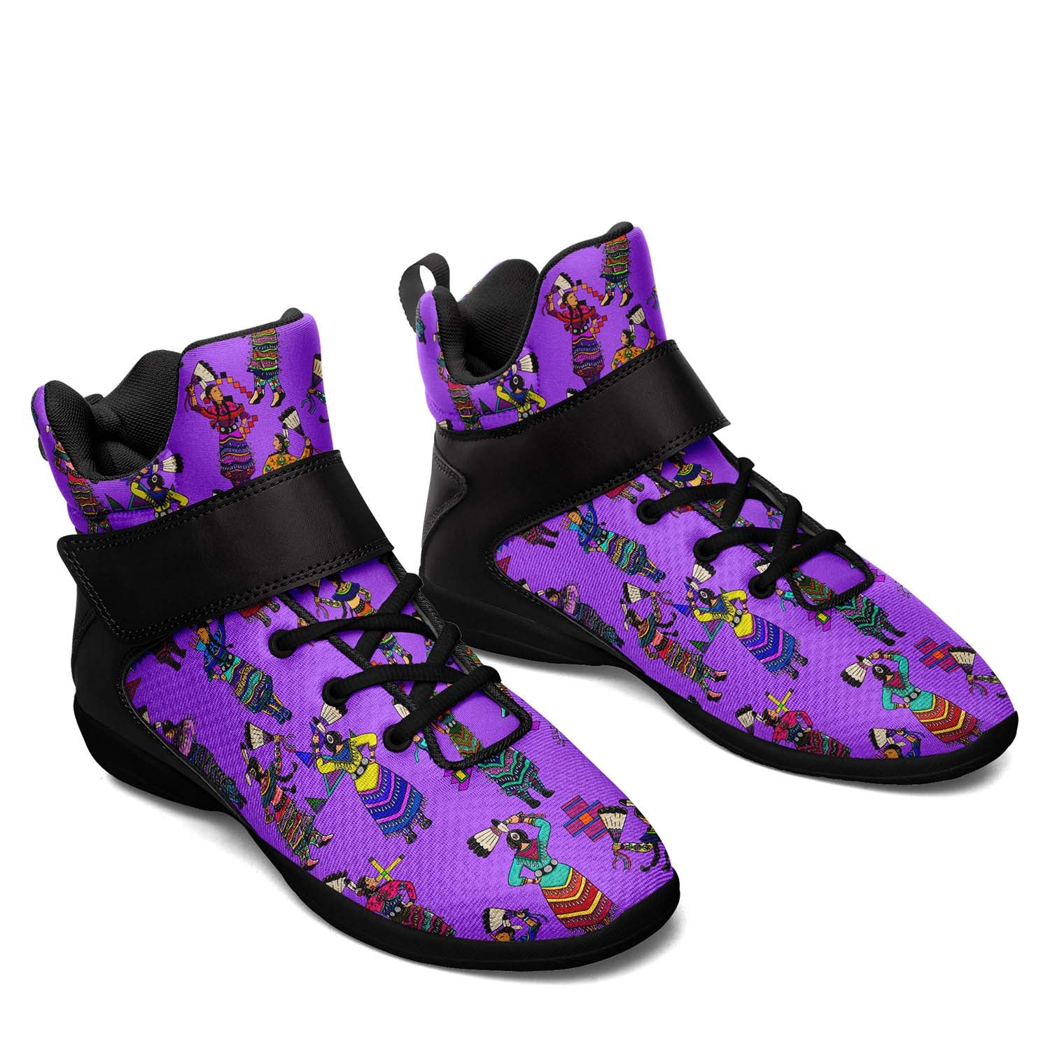 Women's Jingle Dancers Purple Ipottaa Basketball / Sport High Top Shoes - Black Sole