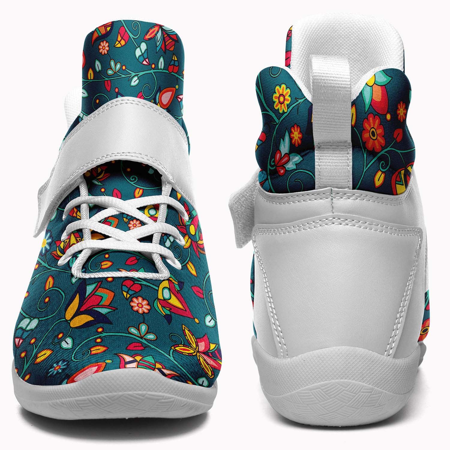 Thorny Path Teal Ipottaa Basketball / Sport High Top Shoes - White Sole