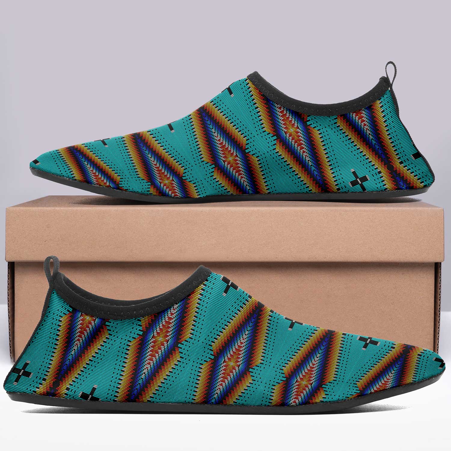 Diamond in the Bluff Turquoise Kid's Sockamoccs Slip On Shoes