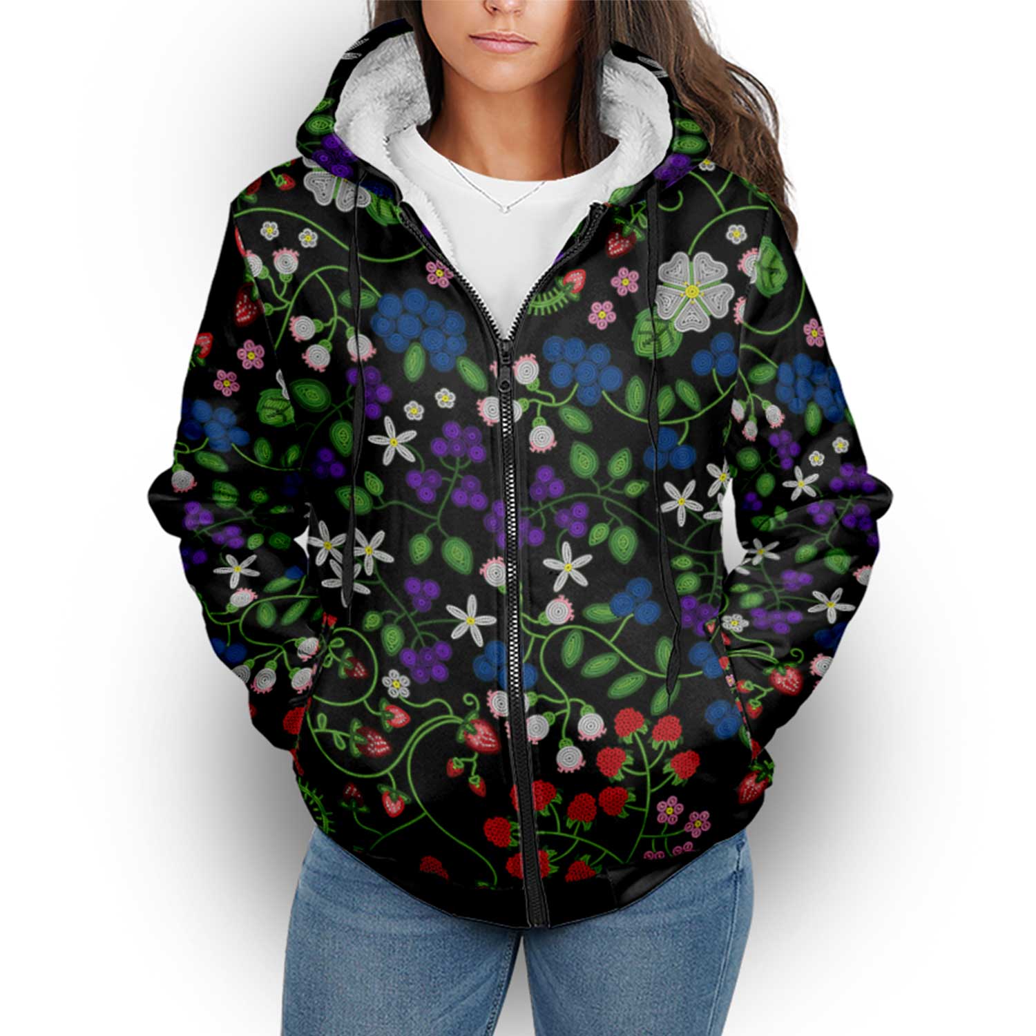 Grandmother Stories Mignight Sherpa Hoodie