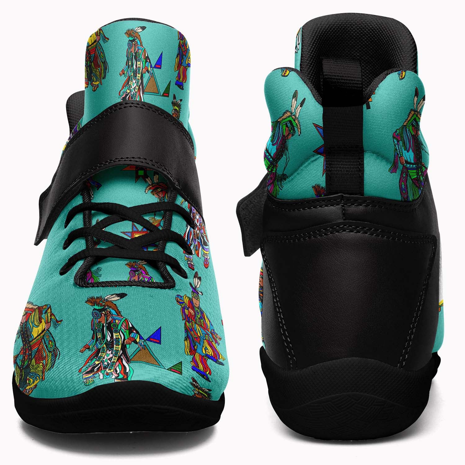 Men's Grass Dancers Eggshell Blue Ipottaa Basketball / Sport High Top Shoes - Black Sole