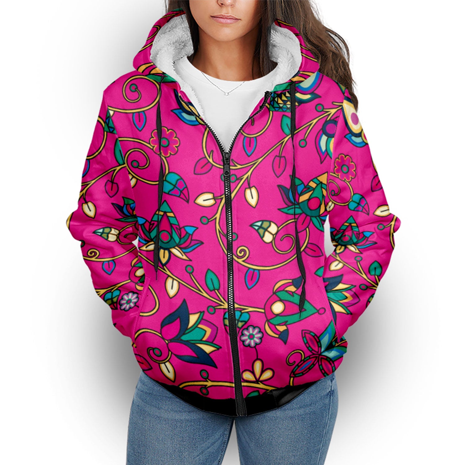 Thorny Path Pink Sherpa Hoodie