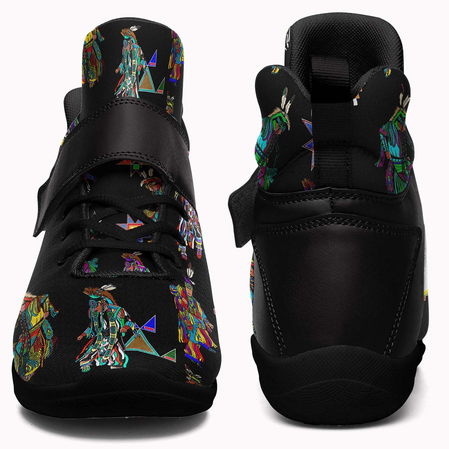 Men's Grass Dancers Black Ipottaa Basketball / Sport High Top Shoes - Black Sole