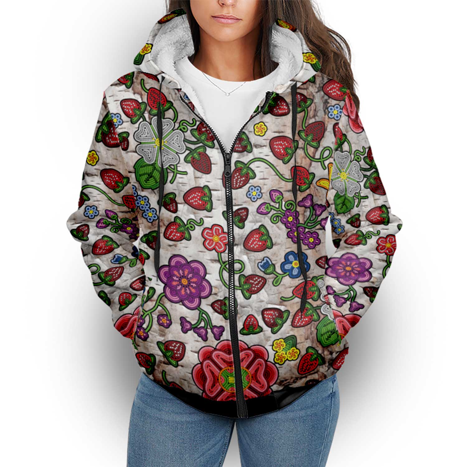 Berry Pop Br Bark Sherpa Hoodie