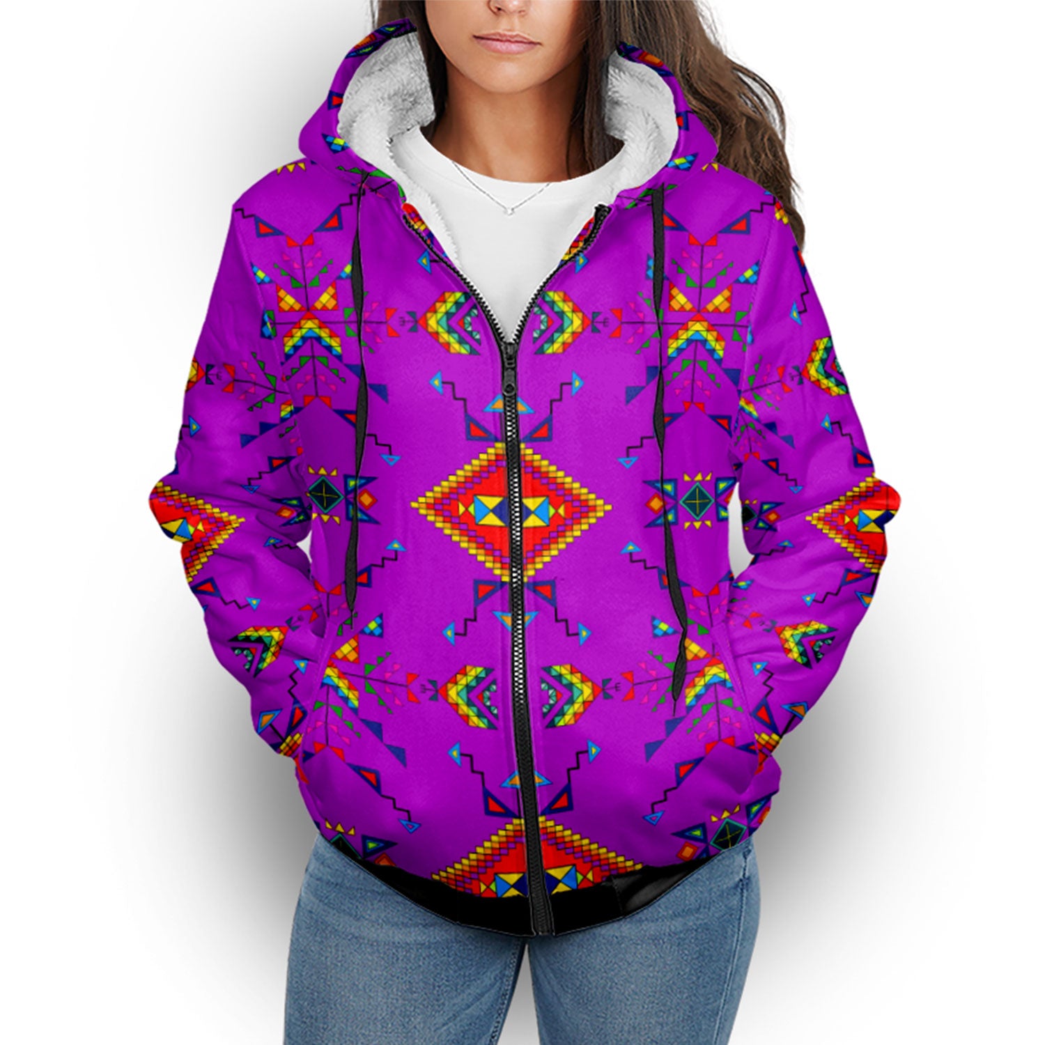 Buffalo Jump Purple Sherpa Hoodie