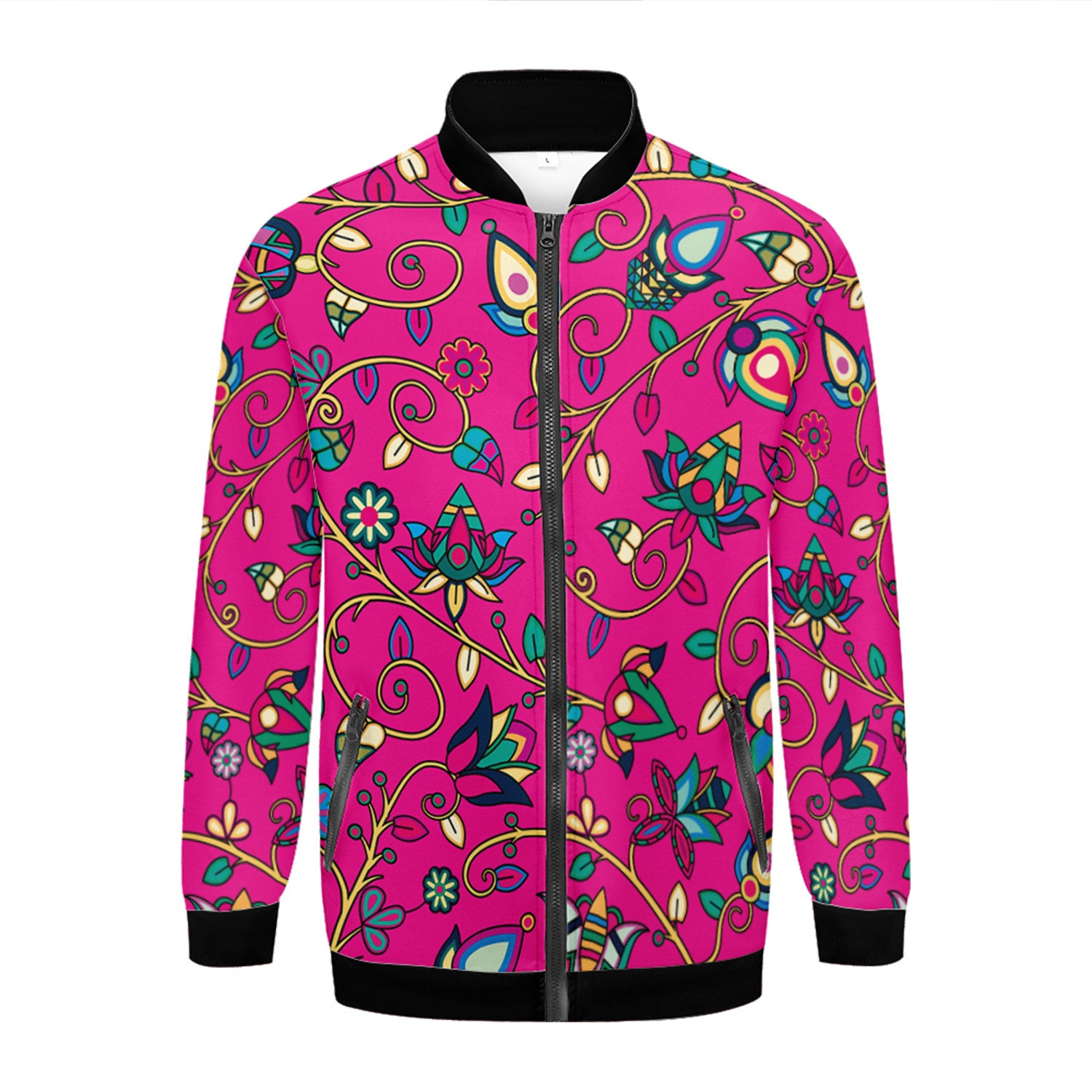 Thorny Path Pink Zippered Collared Lightweight Jacket