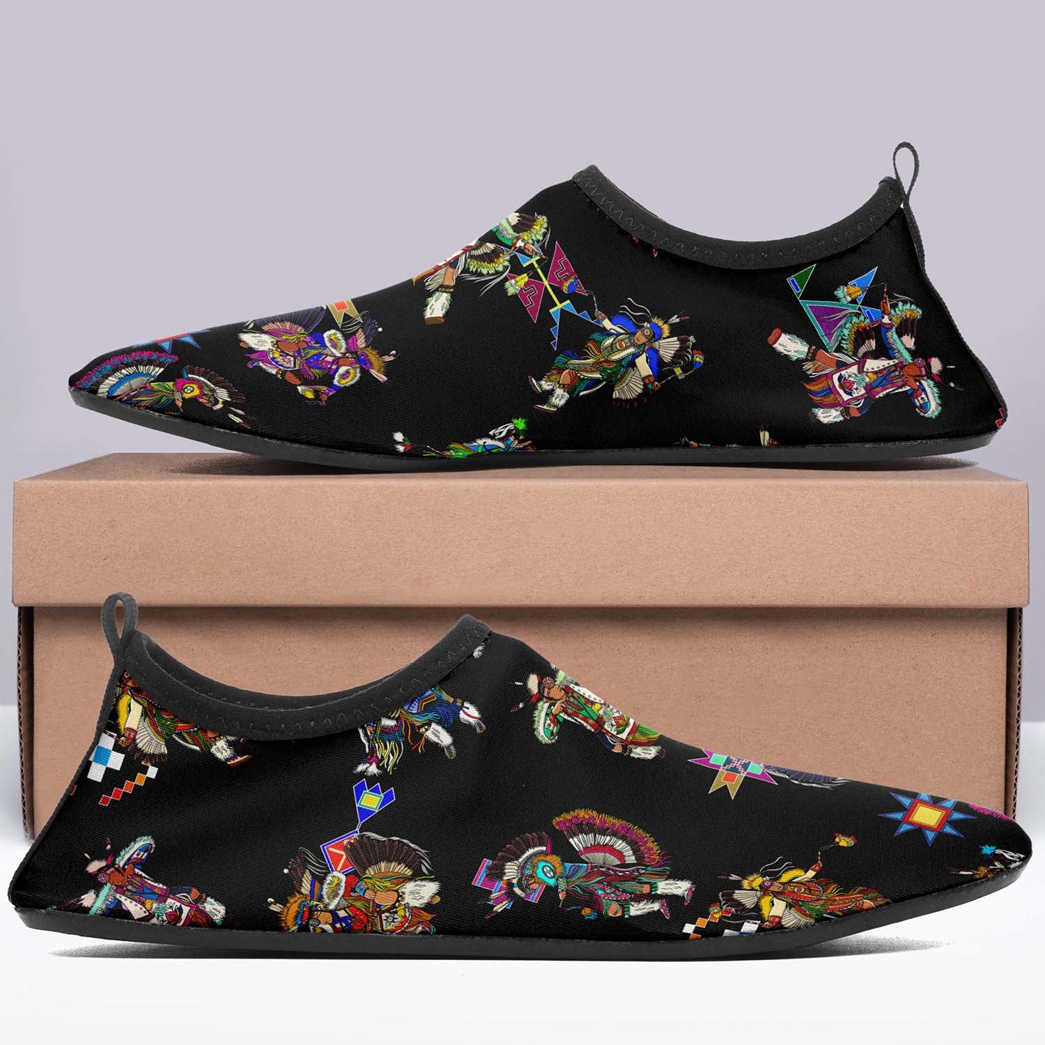 Men's Fancy Dancers Black Sockamoccs