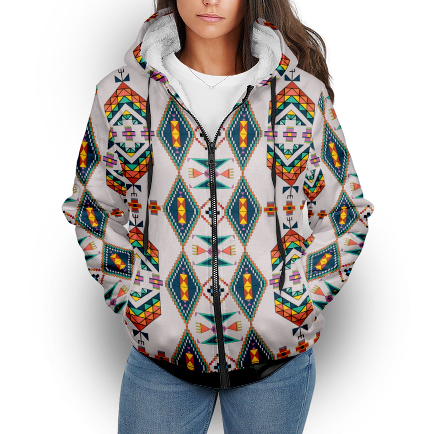 Travois Tipi Grey Sherpa Hoodie