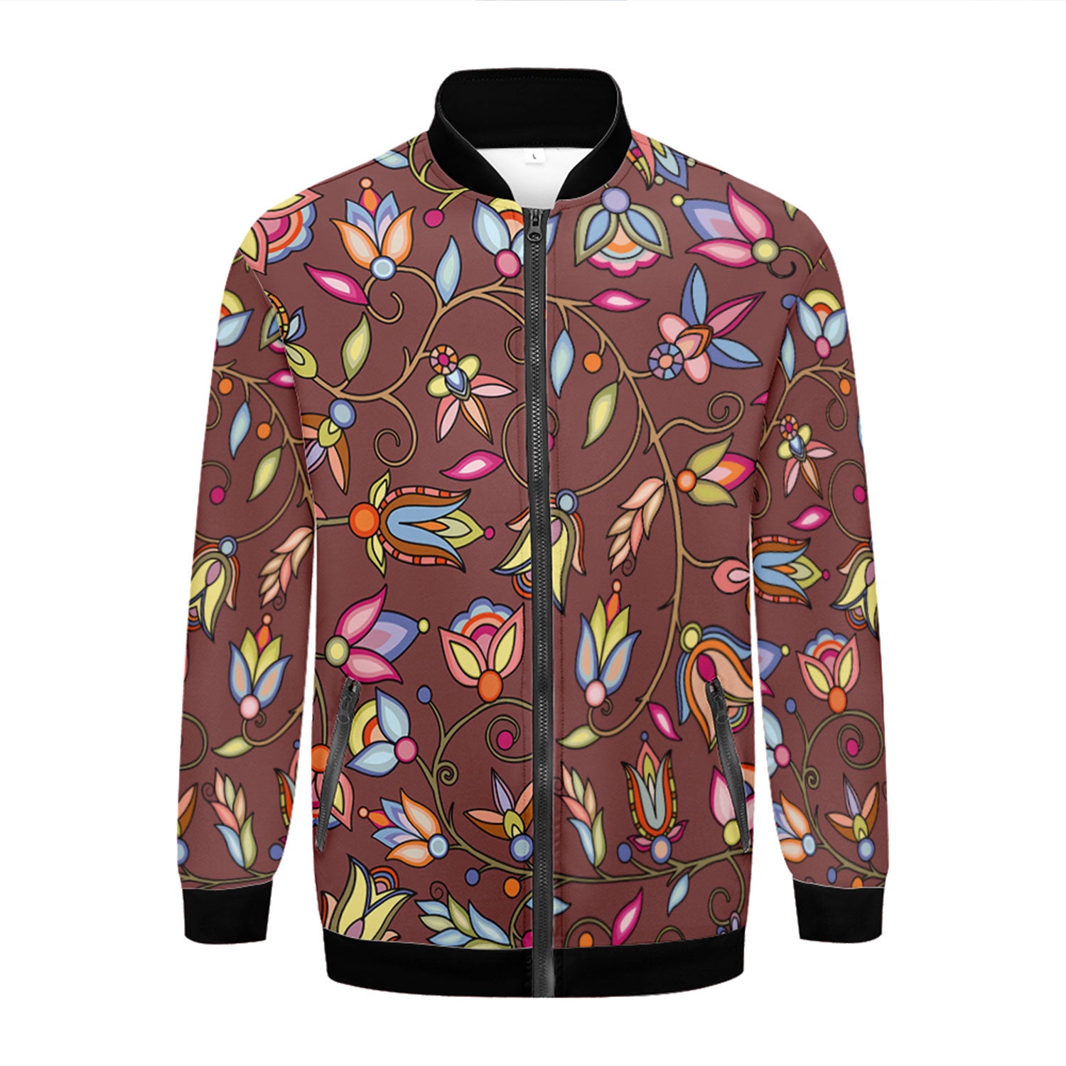 Buffalo Bloom Clay Zippered Collared Lightweight Jacket