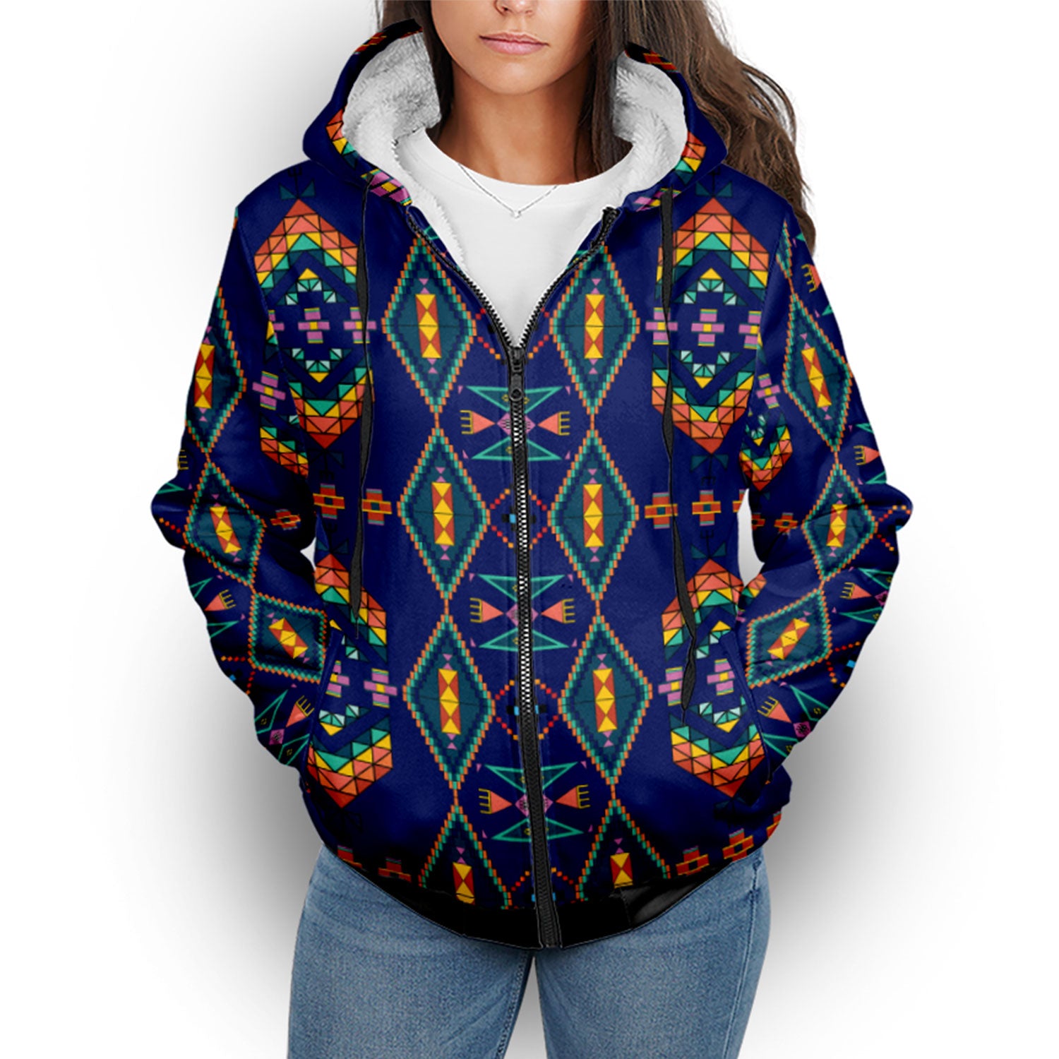 Travois Tipi Blue Sherpa Hoodie