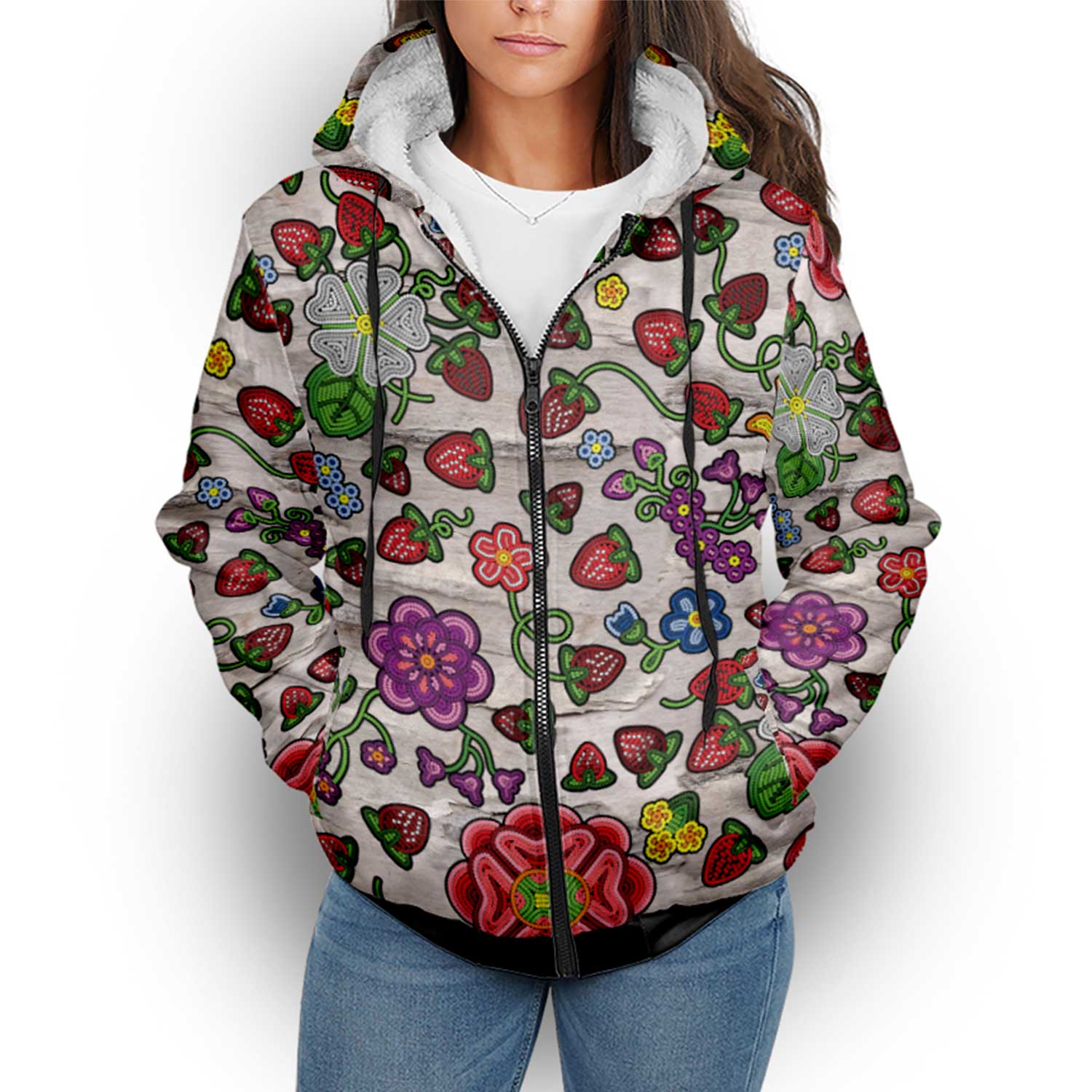 Berry Pop Bright Birch Sherpa Hoodie