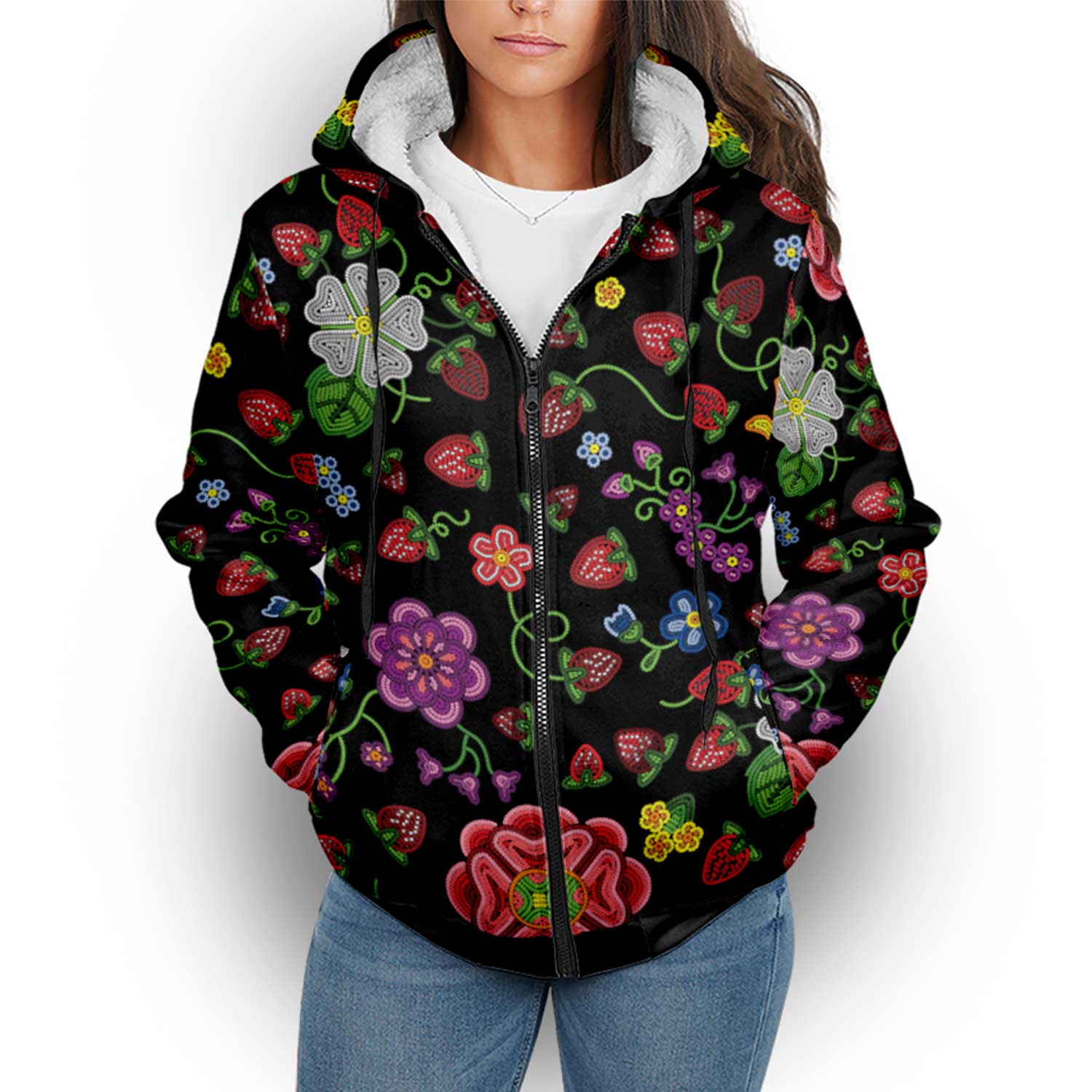 Berry Pop Midnight Sherpa Hoodie