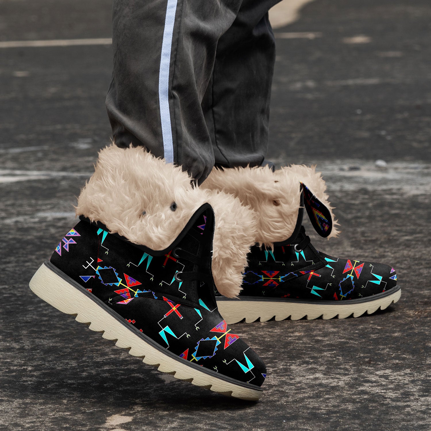 Rainy Chief Rainbow Black Polar Winter Boots