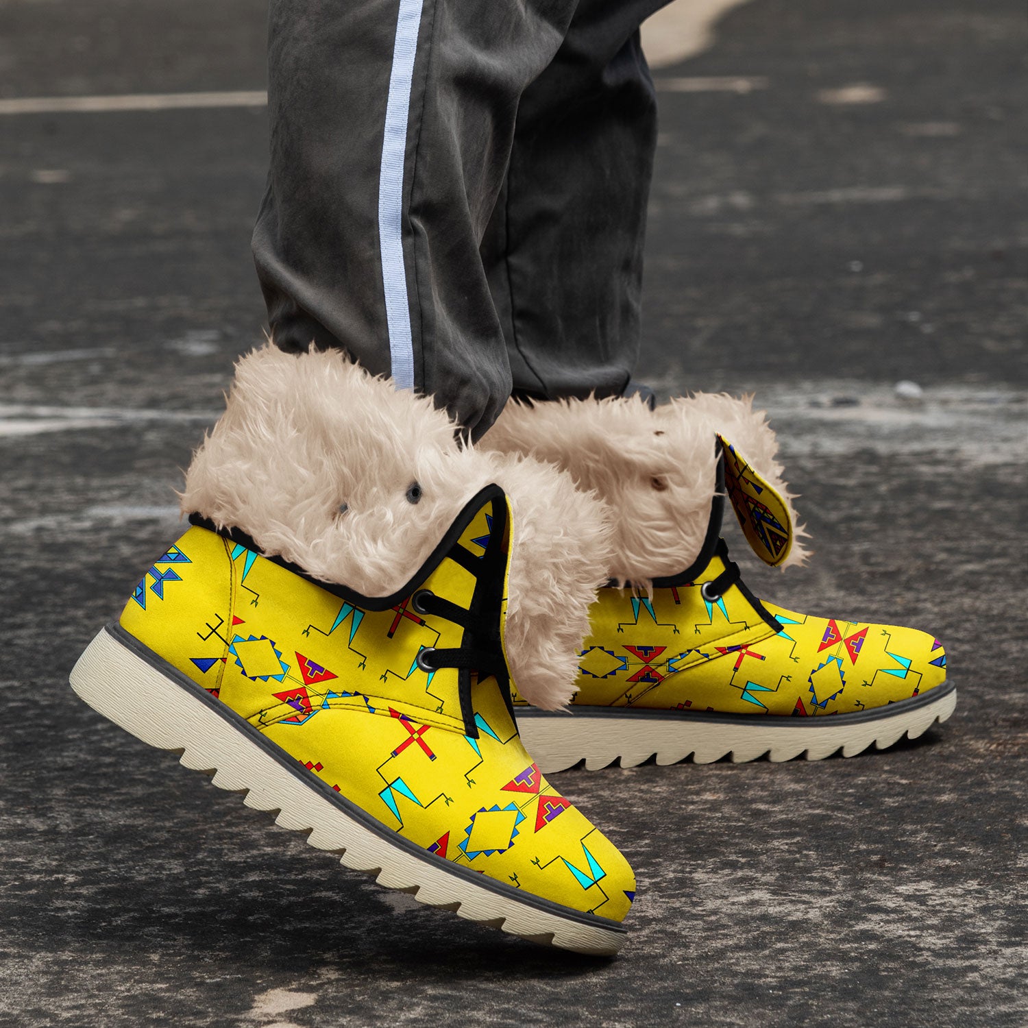 Rainy Chief Rainbow Yellow Polar Winter Boots