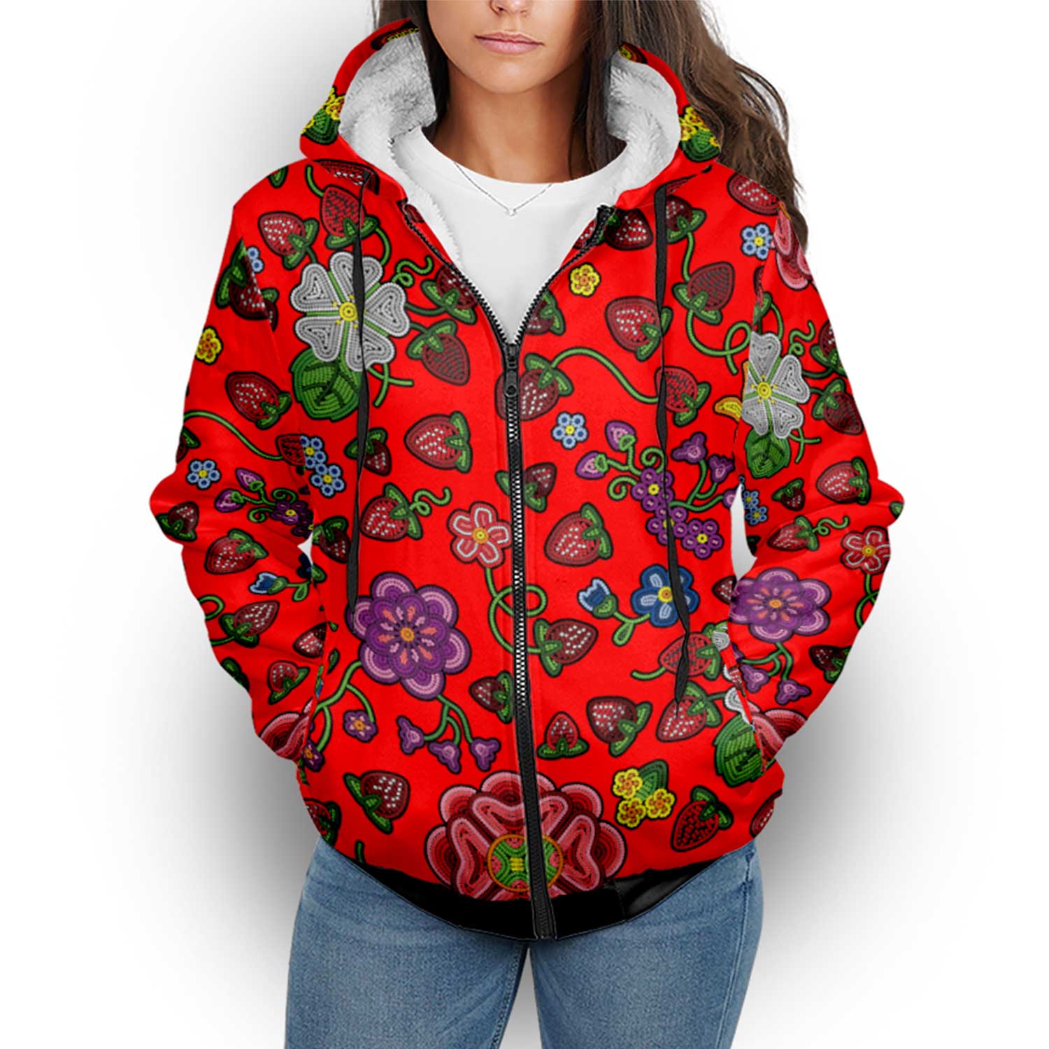 Berry Pop Fire Sherpa Hoodie