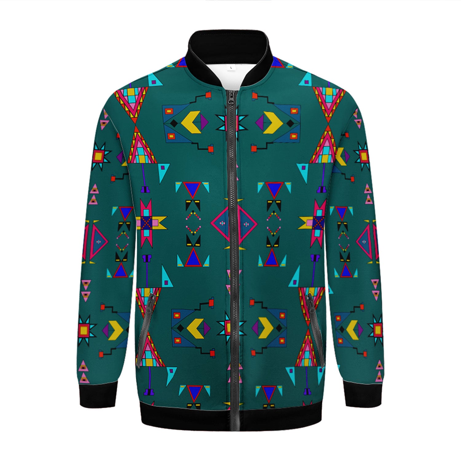 Enemy Territory Teal Zippered Collared Lightweight Jacket