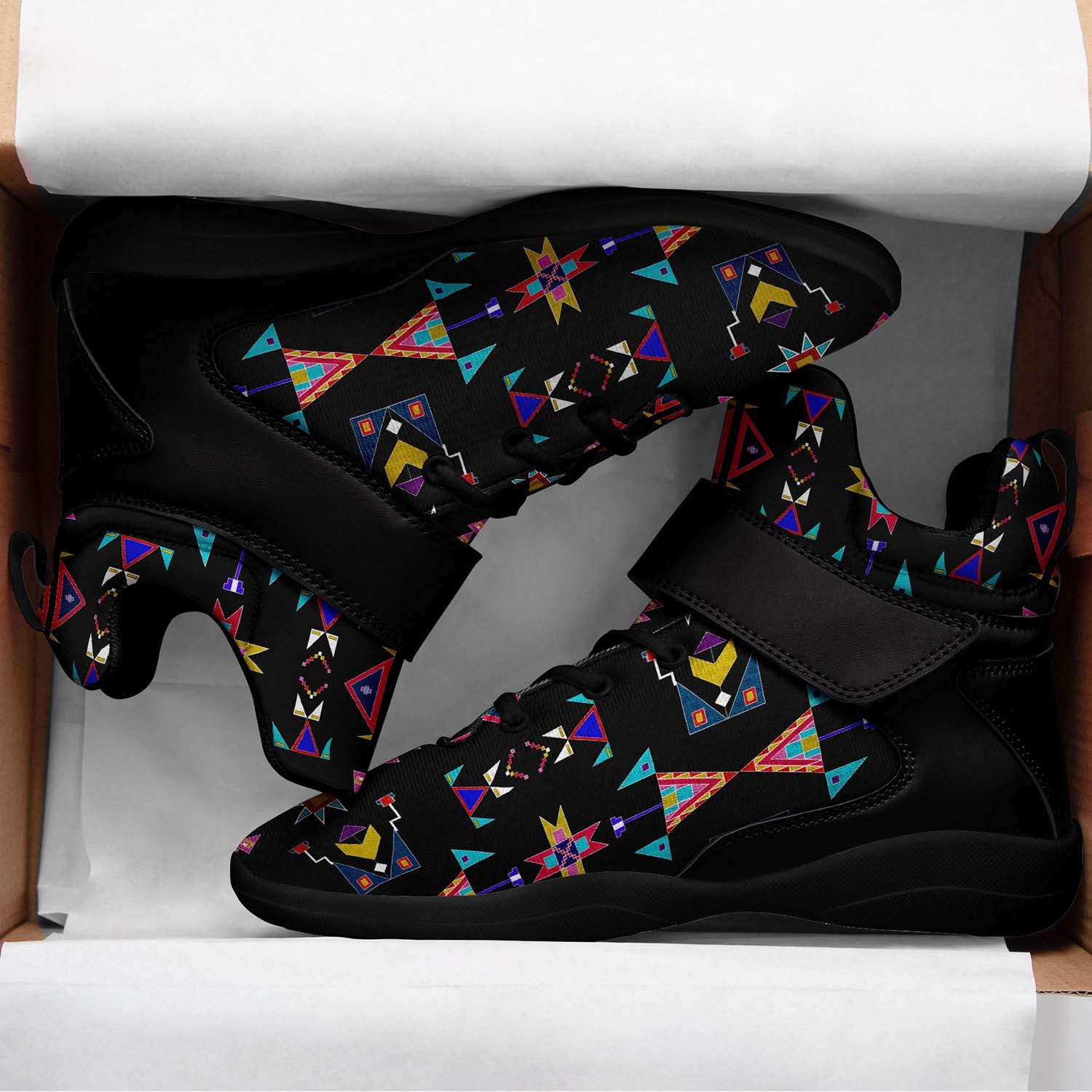 Enemy Territory Black Ipottaa Basketball / Sport High Top Shoes - Black Sole