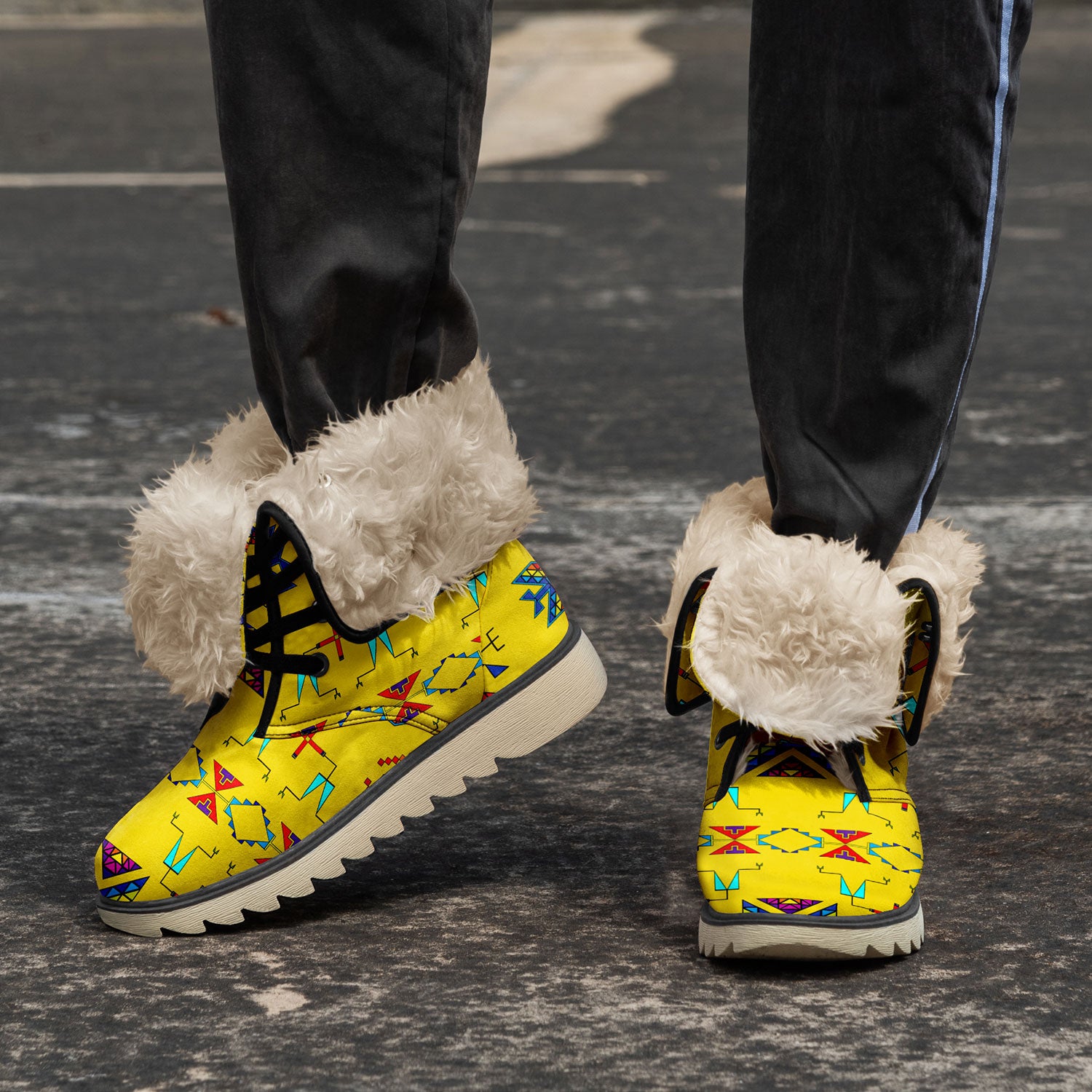 Rainy Chief Rainbow Yellow Polar Winter Boots