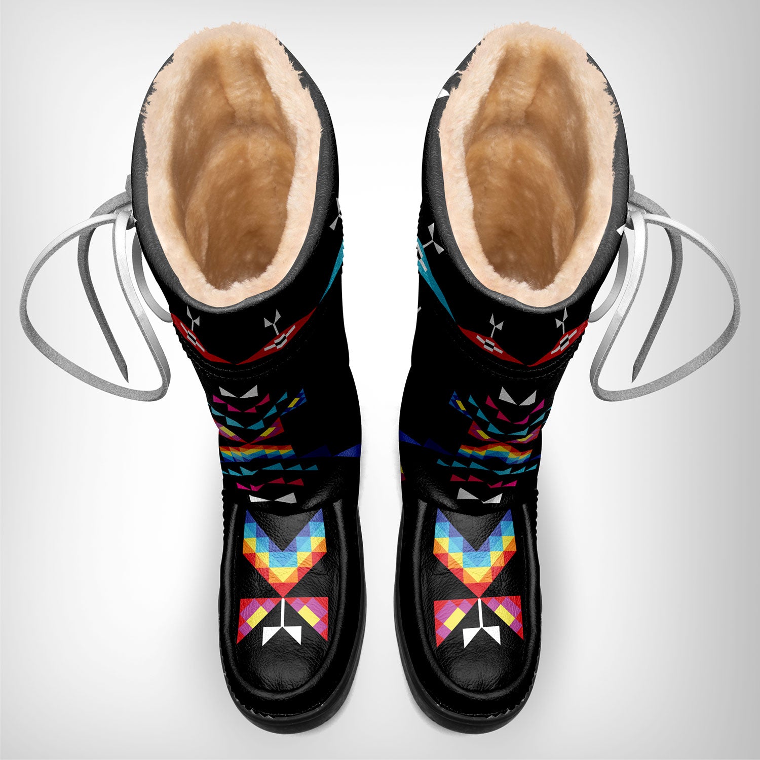 Healing Rainbow Path Black Real Leather MocLux