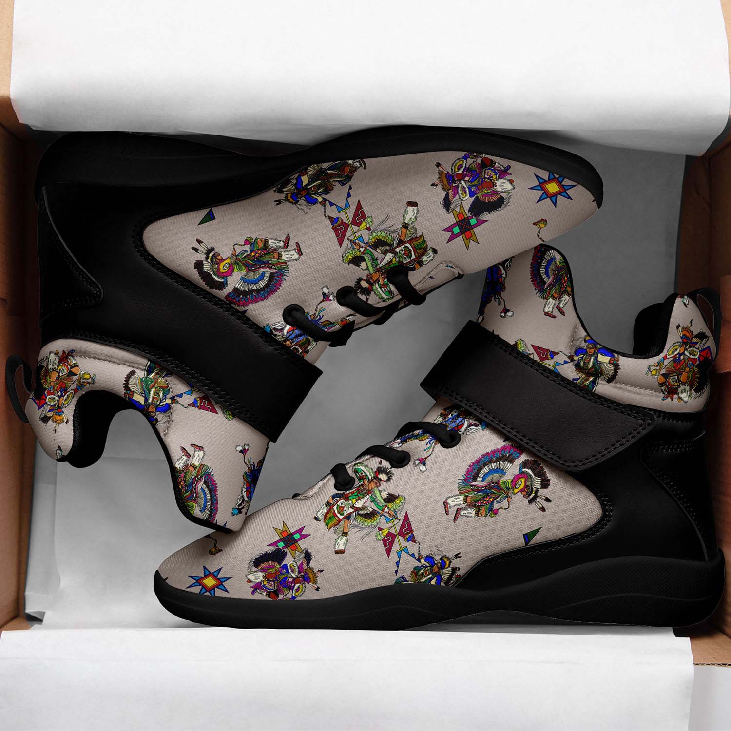 Men's Fancy Dancers Muslin Ipottaa Basketball / Sport High Top Shoes - Black Sole