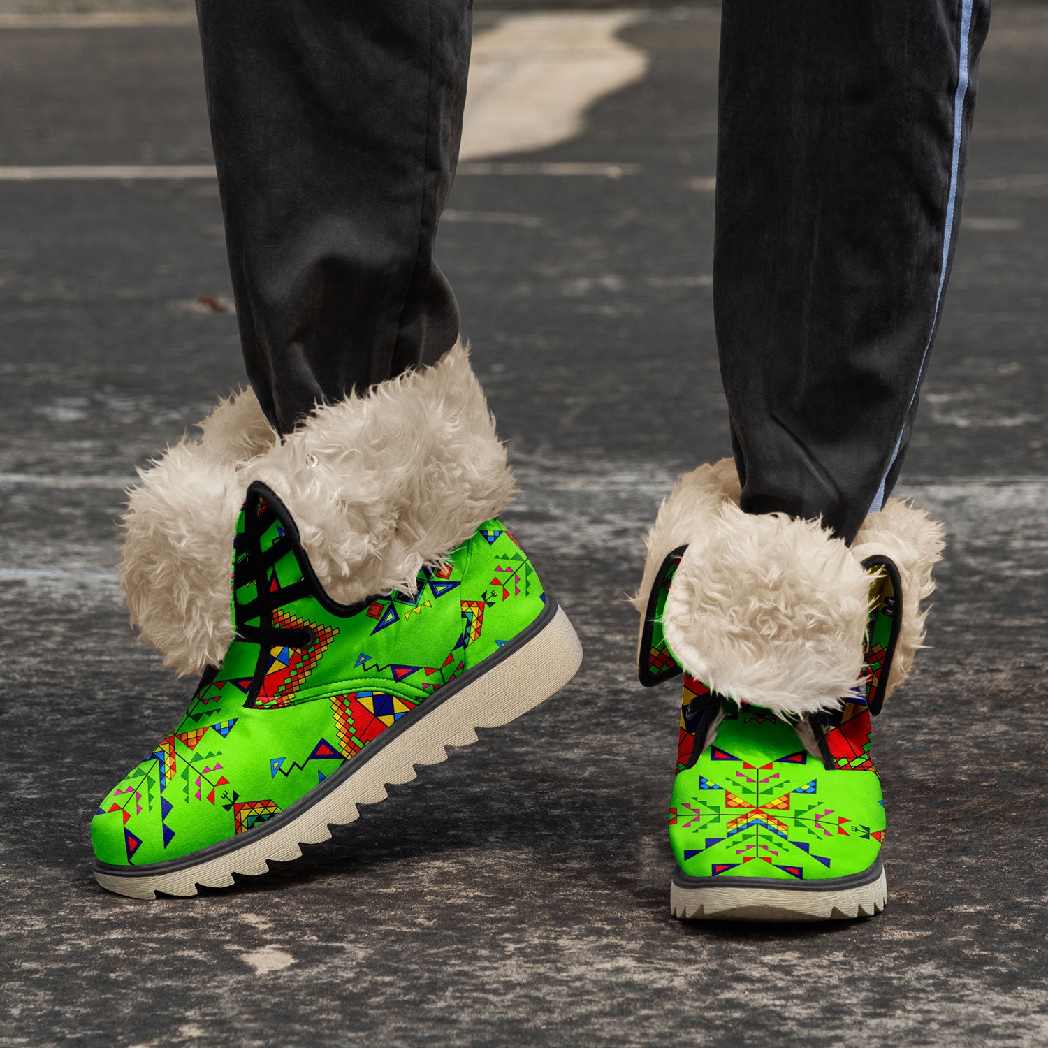 Buffalo Jump Neon Green Polar Winter Boots