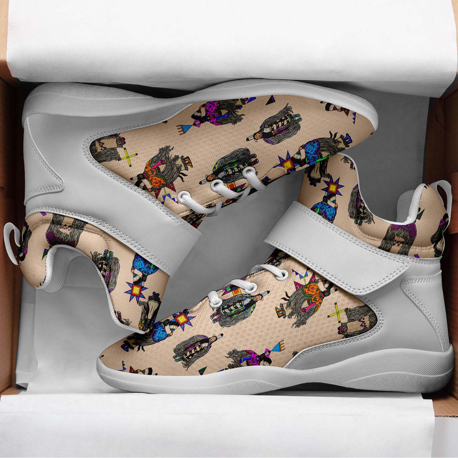 Women's Tradish Dancers Muslin Ipottaa Basketball / Sport High Top Shoes - White Sole