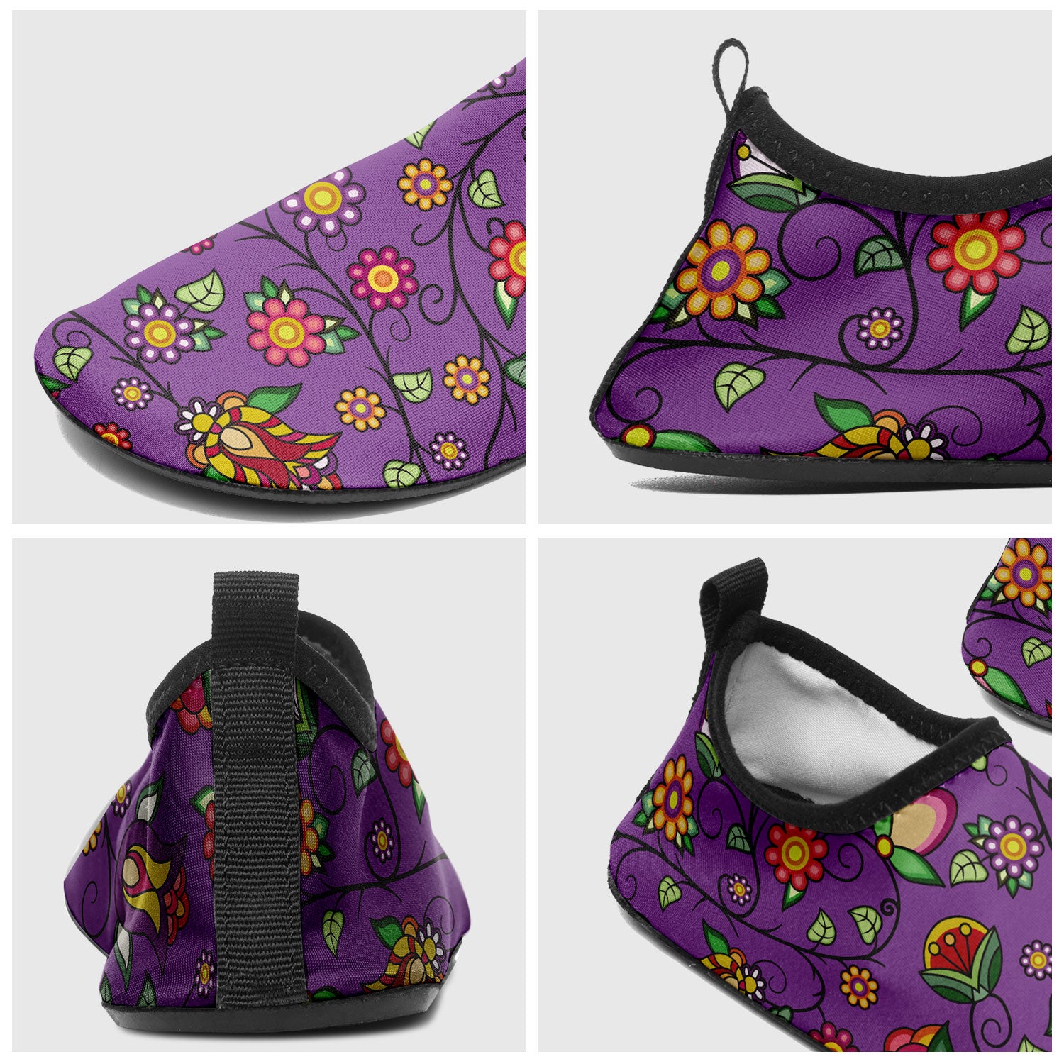 Heartbeat Petals Purple Kid's Sockamoccs Slip On Shoes