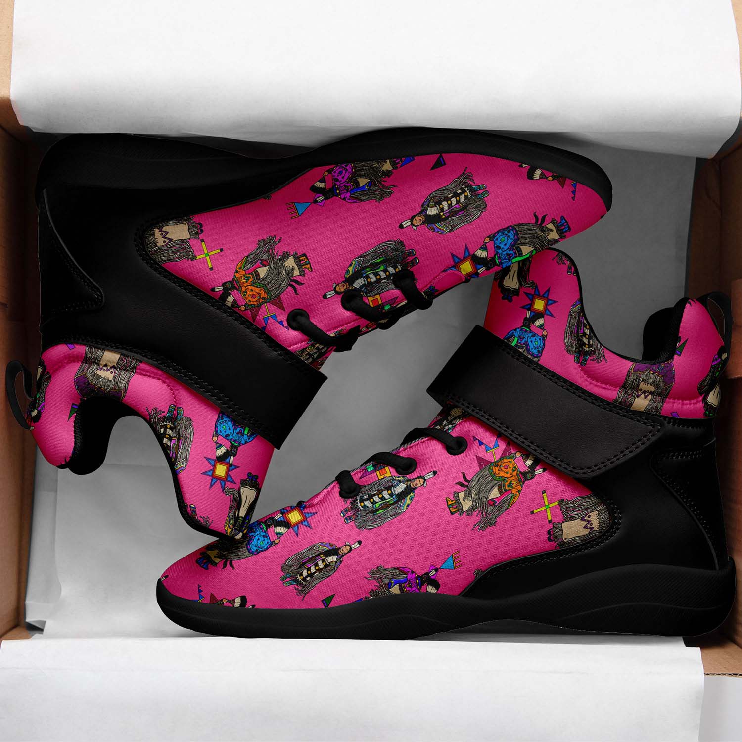 Women's Tradish Dancers Pink Ipottaa Basketball / Sport High Top Shoes - Black Sole