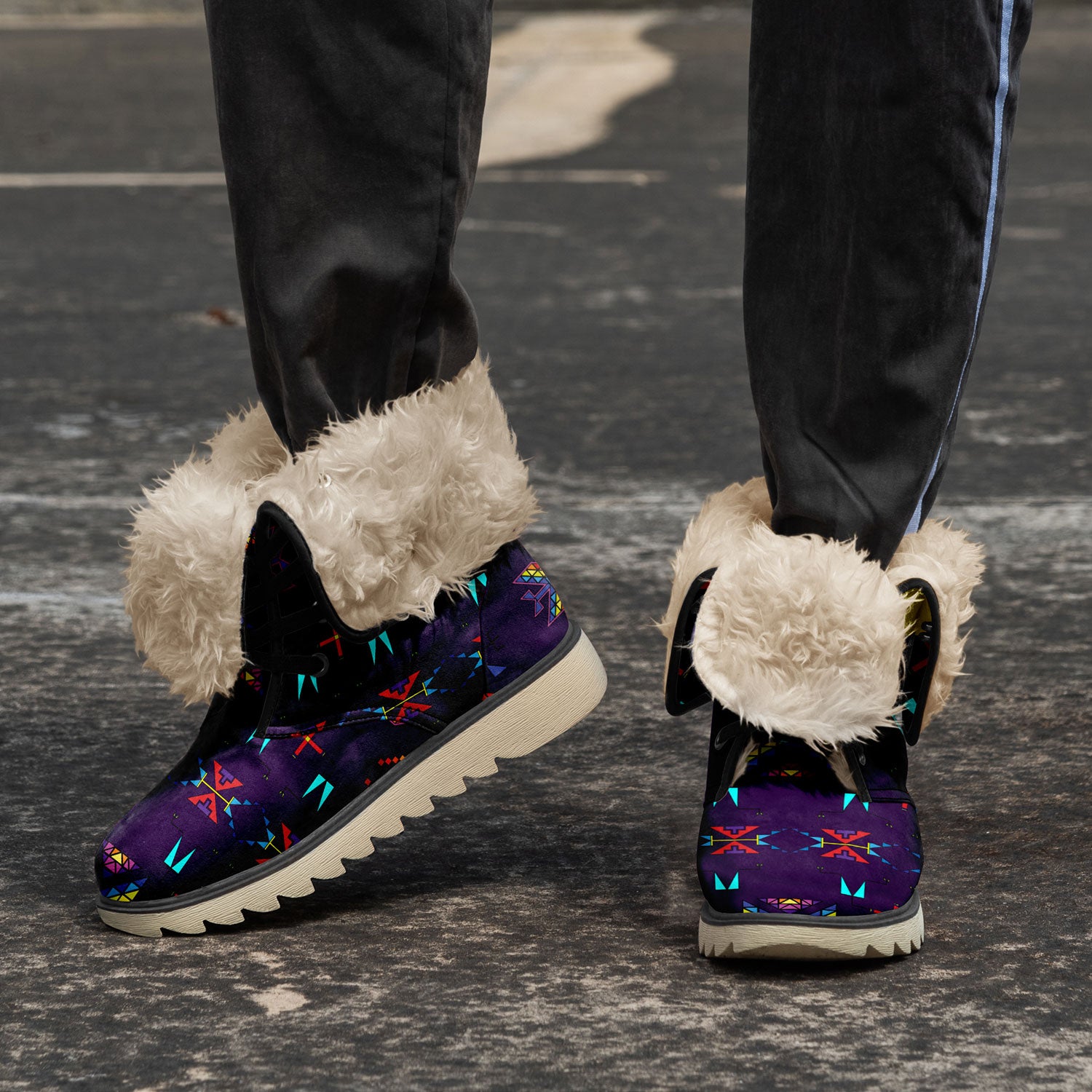 Rainy Chief Rainbow Dark Purple Polar Winter Boots