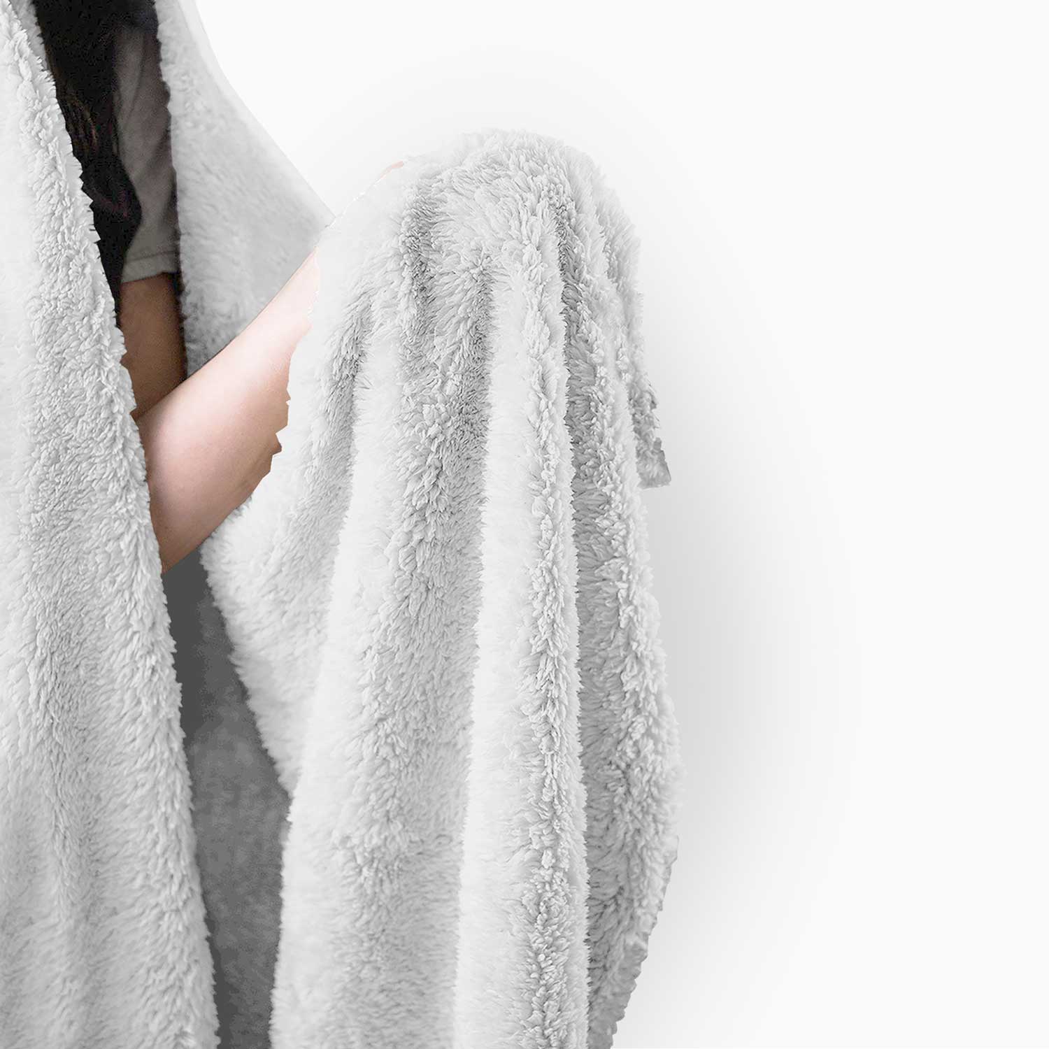 Dakota Damask White Hooded Blanket