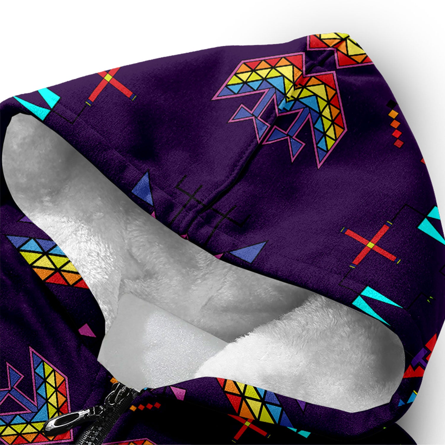 Rainy Chief Rainbow Dark Purple Sherpa Hoodie