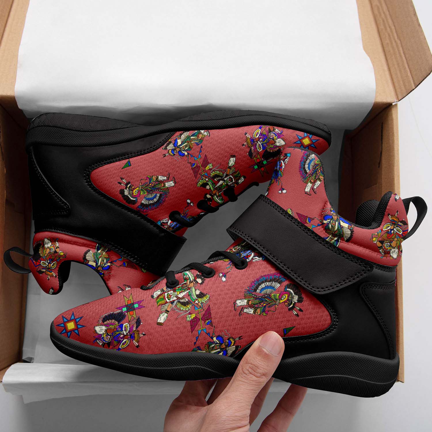 Men's Fancy Dancers Terra Cotta Ipottaa Basketball / Sport High Top Shoes - Black Sole