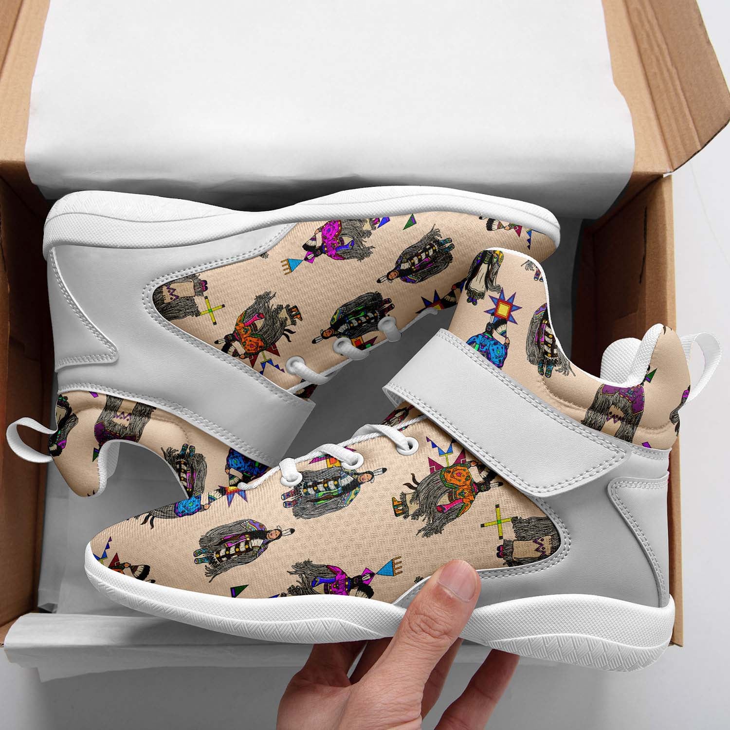 Women's Tradish Dancers Muslin Ipottaa Basketball / Sport High Top Shoes - White Sole