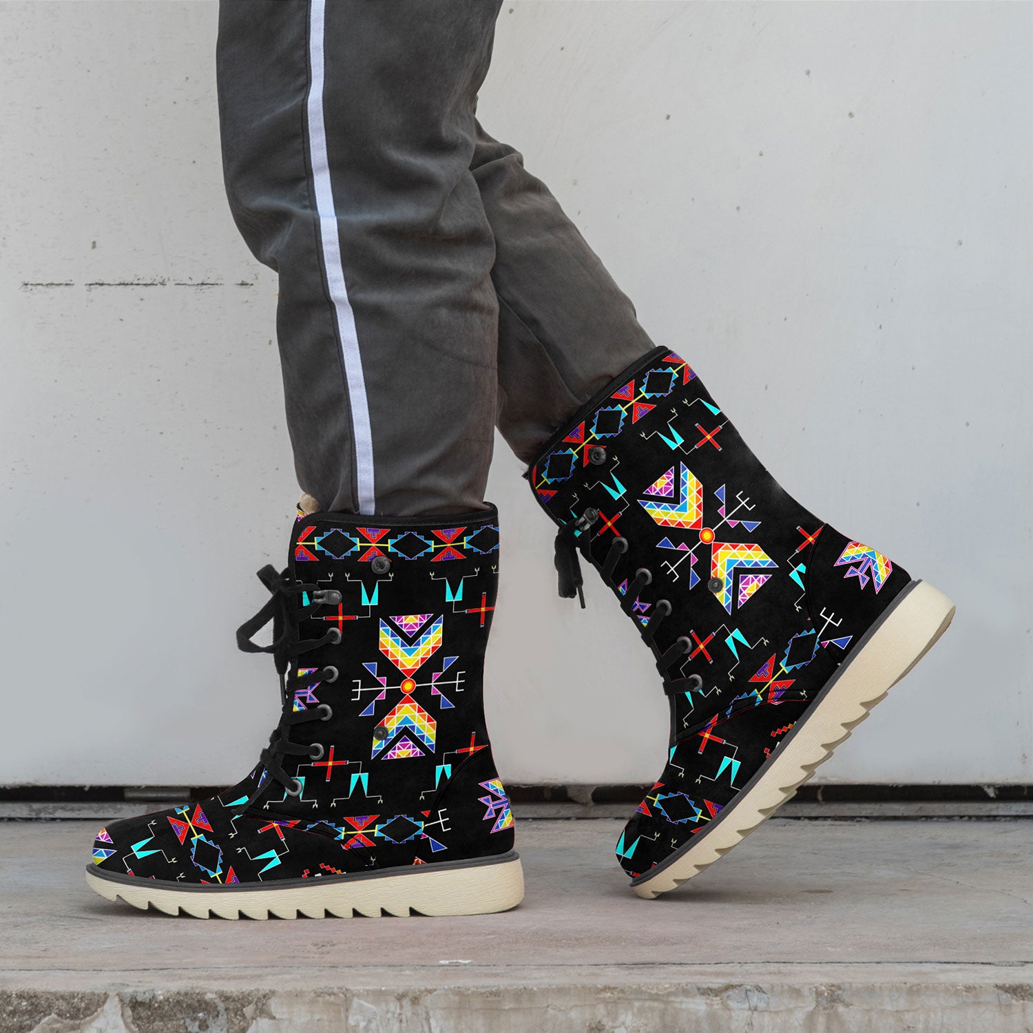 Rainy Chief Rainbow Black Polar Winter Boots