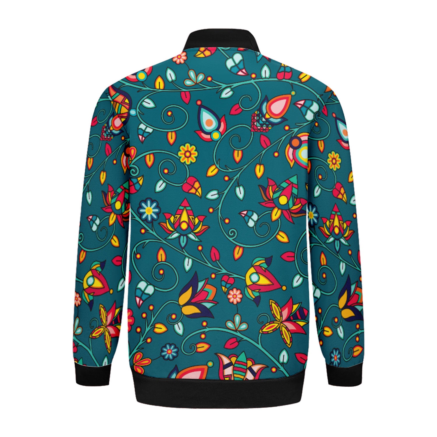 Thorny Path Teal Zippered Collared Lightweight Jacket