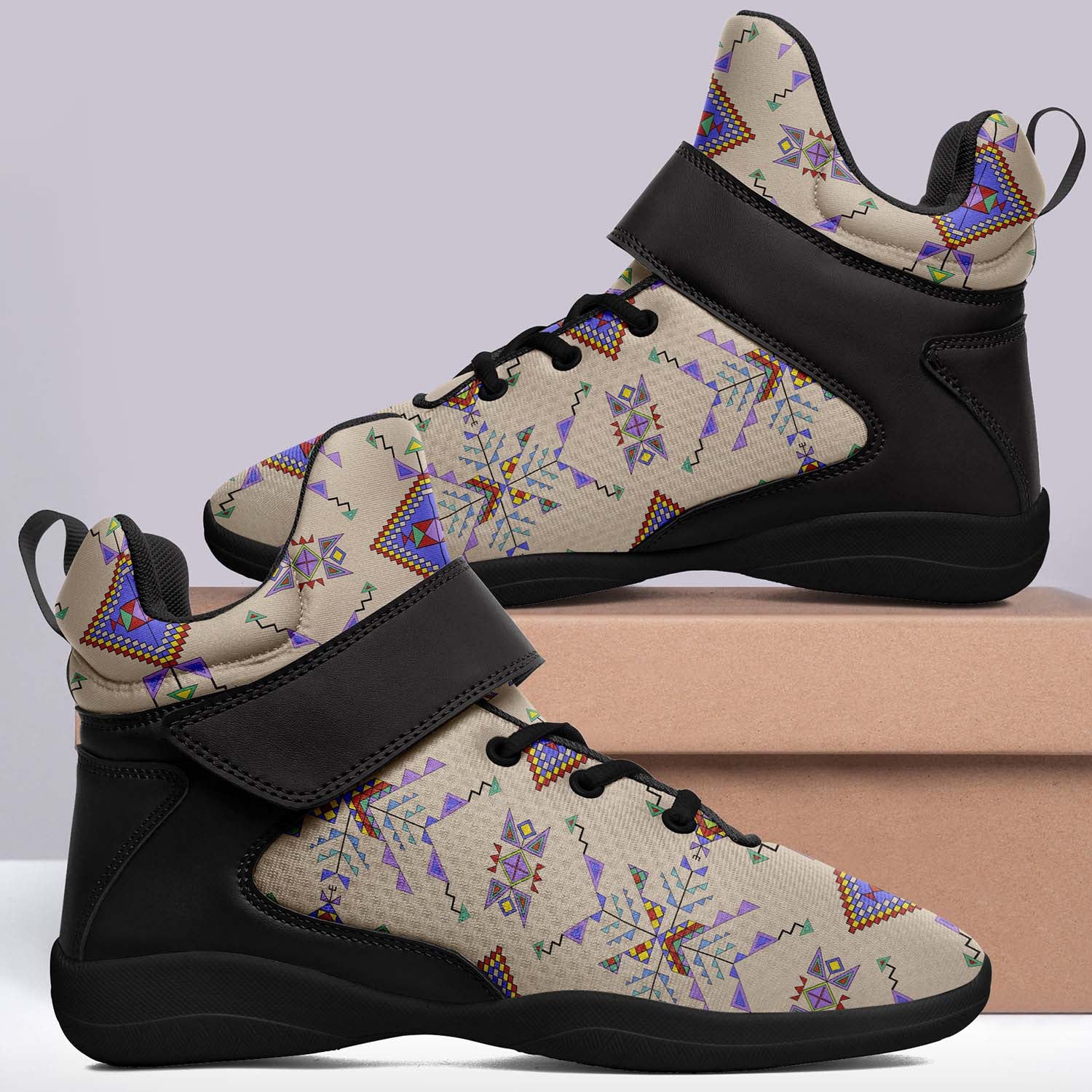 Buffalo Jump Hide Ipottaa Basketball / Sport High Top Shoes - Black Sole