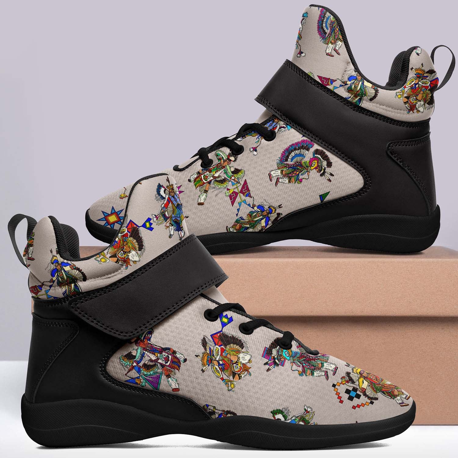 Men's Fancy Dancers Muslin Ipottaa Basketball / Sport High Top Shoes - White Sole