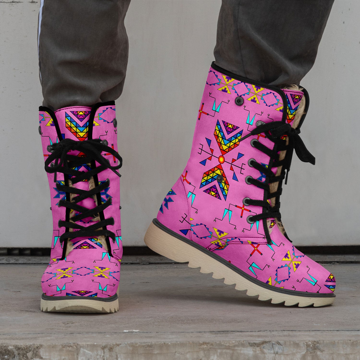 Rainy Chief Rainbow Blush Polar Winter Boots