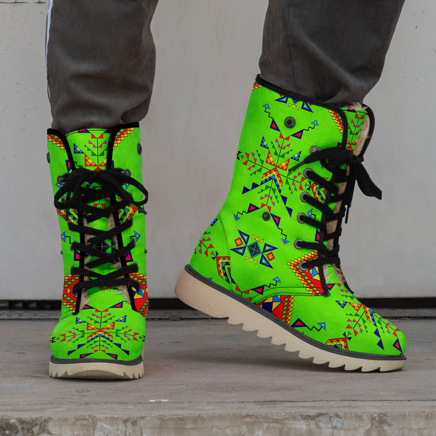 Buffalo Jump Neon Green Polar Winter Boots