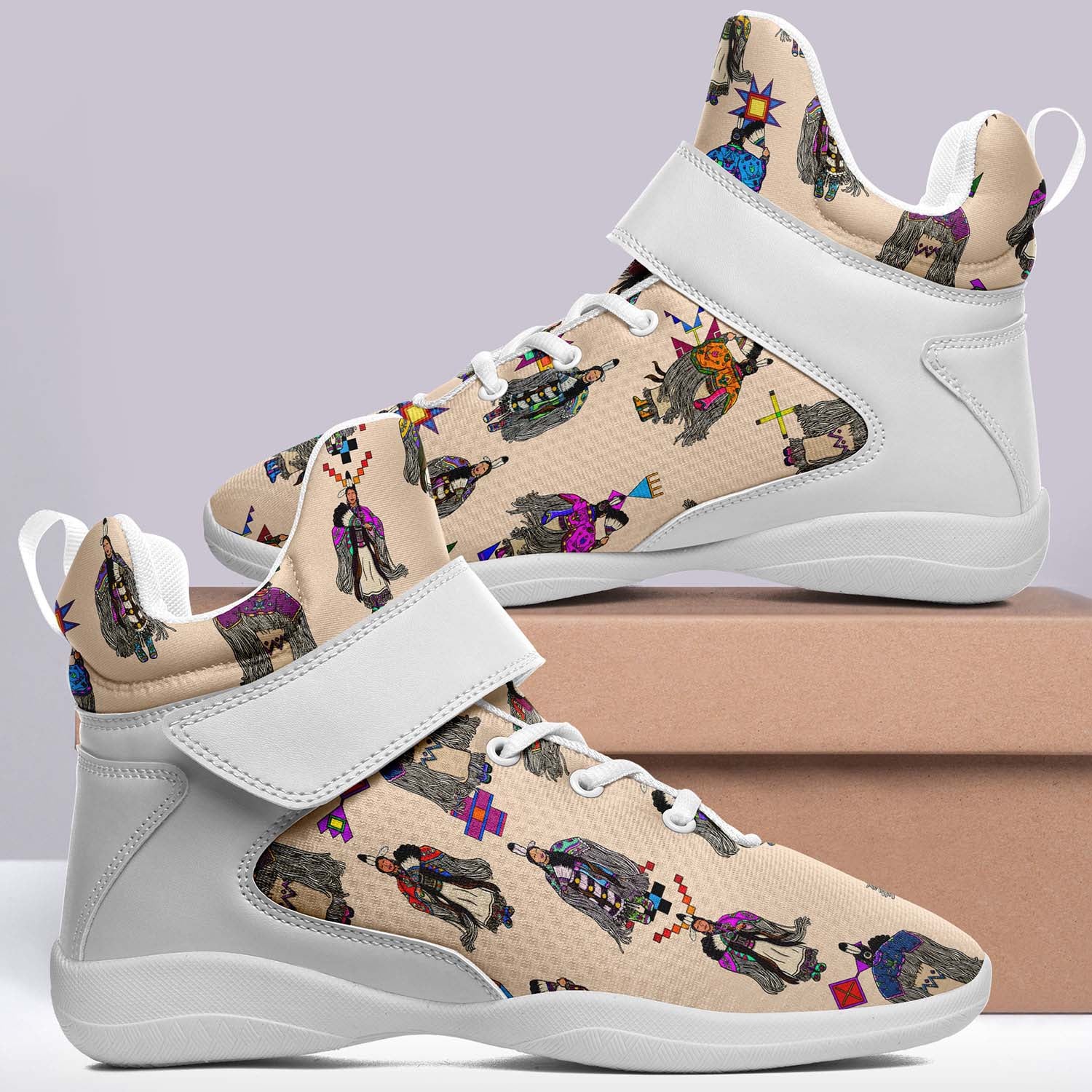 Women's Tradish Dancers Muslin Ipottaa Basketball / Sport High Top Shoes - White Sole