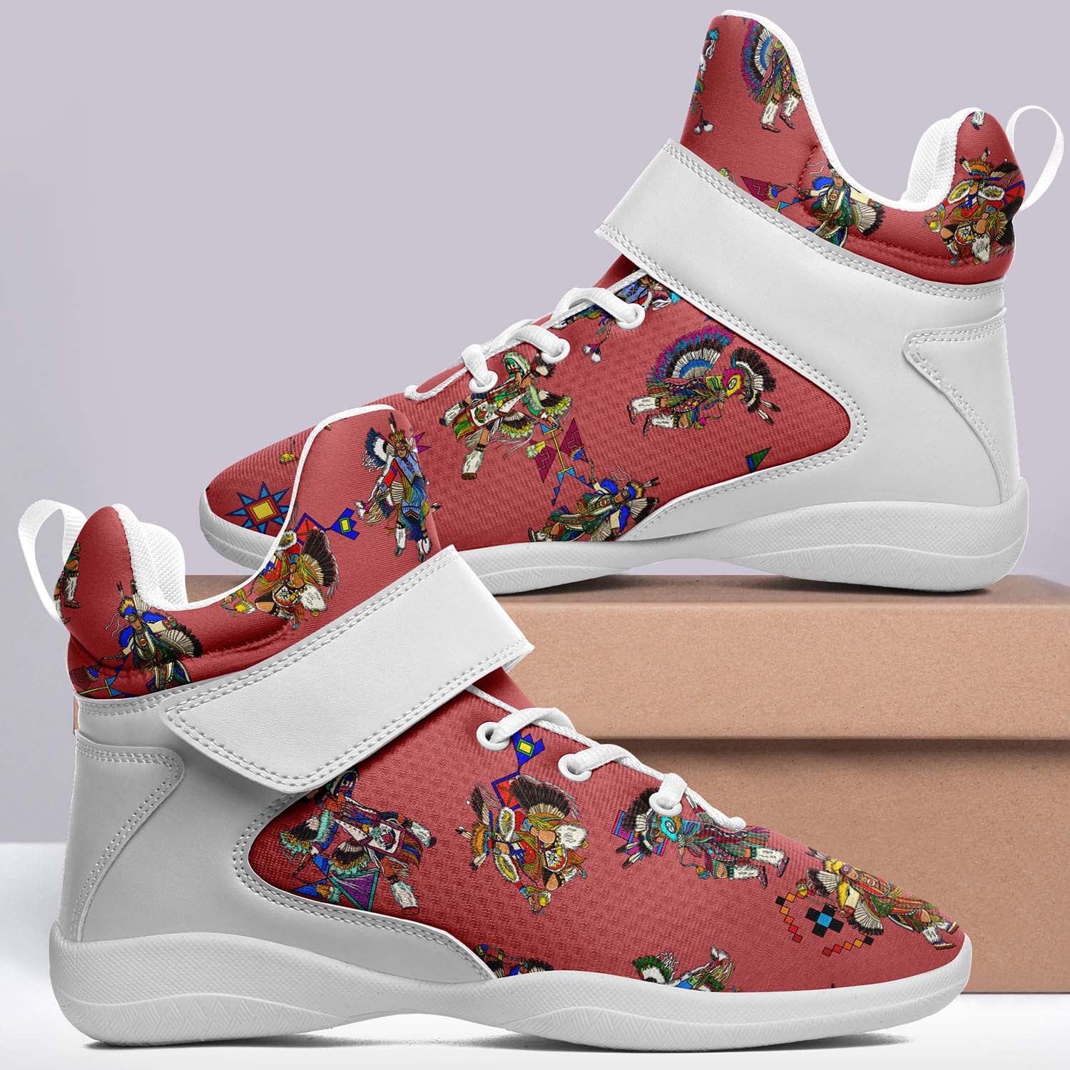 Men's Fancy Dancers Terra Cotta Ipottaa Basketball / Sport High Top Shoes - White Sole