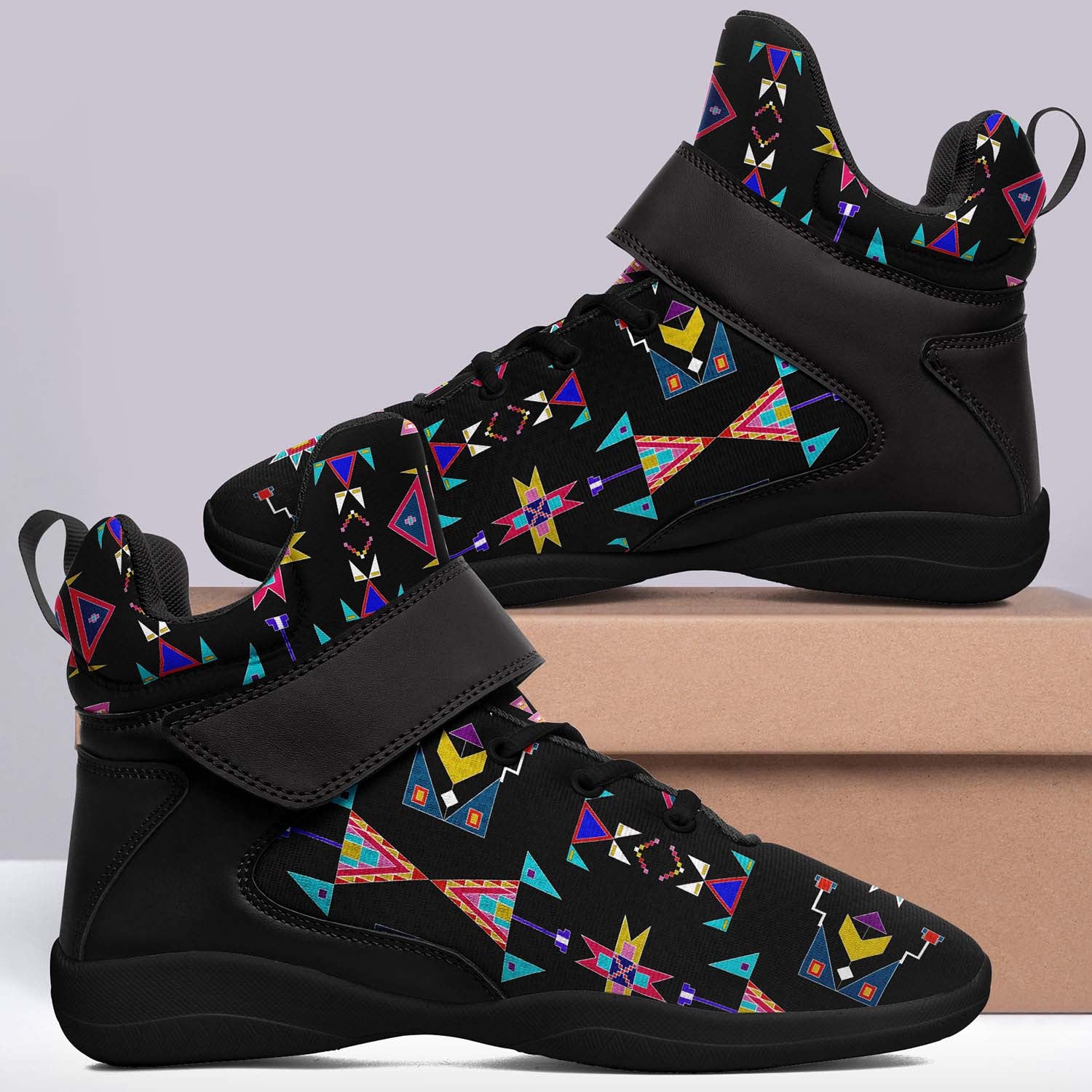 Enemy Territory Black Ipottaa Basketball / Sport High Top Shoes - Black Sole