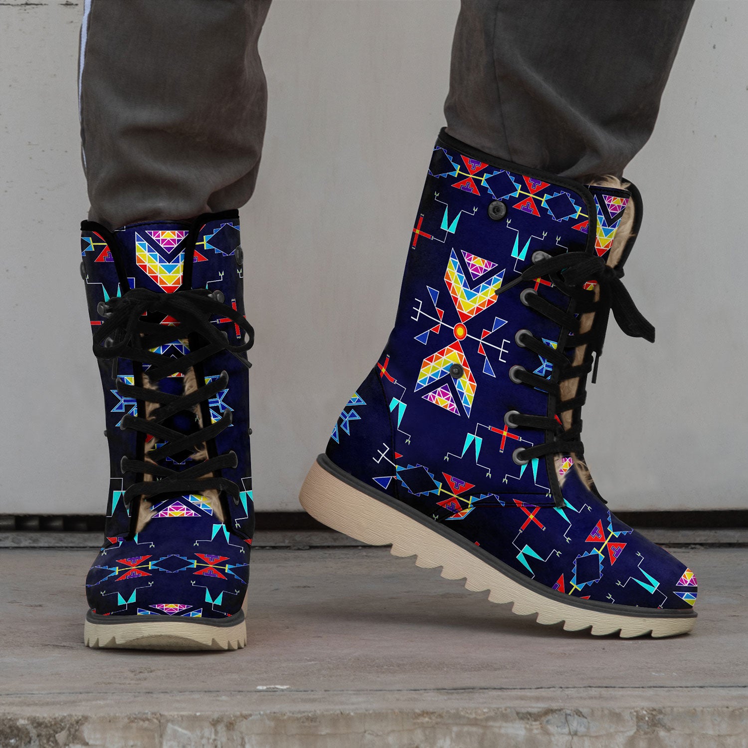 Rainy Chief Rainbow Night Lake Polar Winter Boots