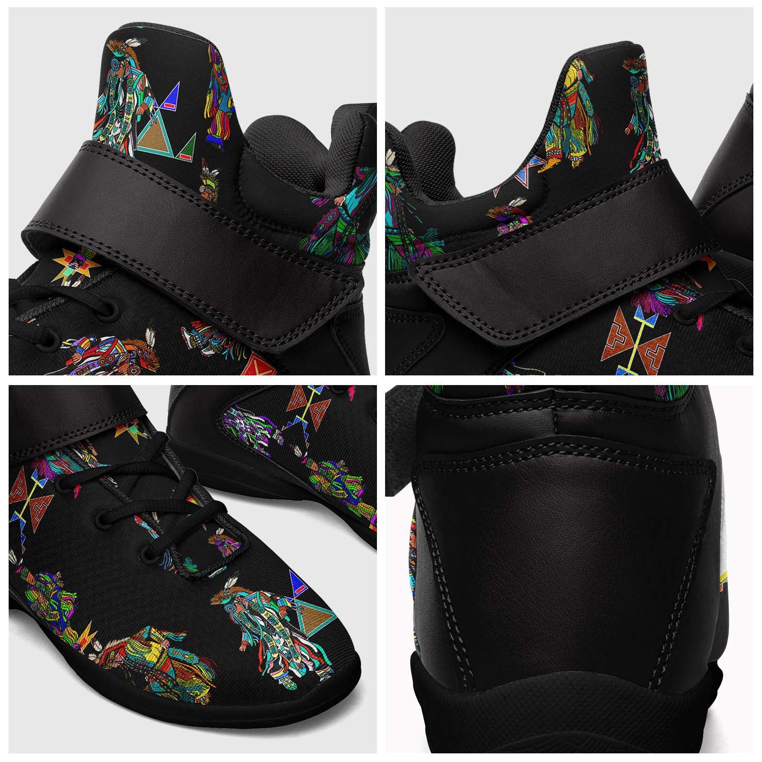 Men's Grass Dancers Black Ipottaa Basketball / Sport High Top Shoes - Black Sole