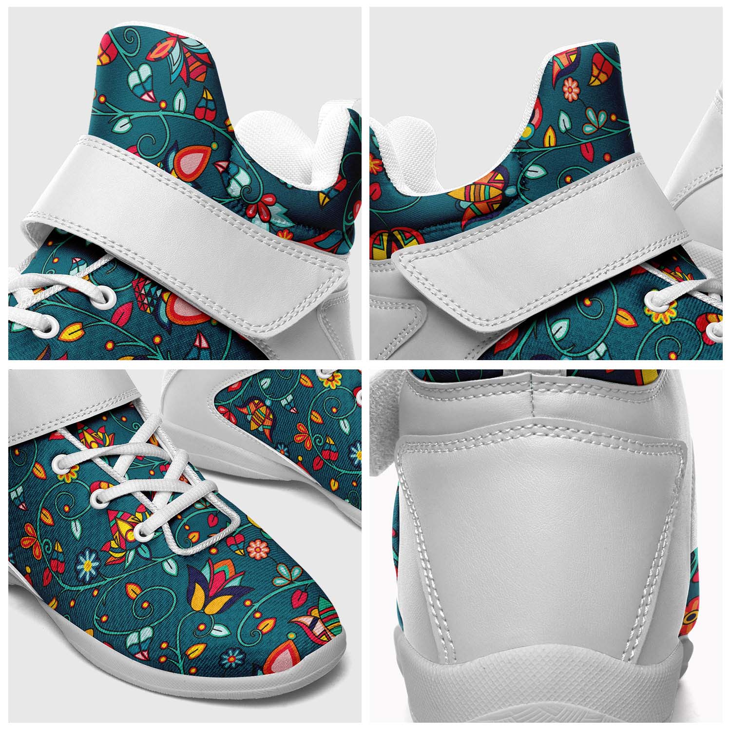 Thorny Path Teal Ipottaa Basketball / Sport High Top Shoes - White Sole