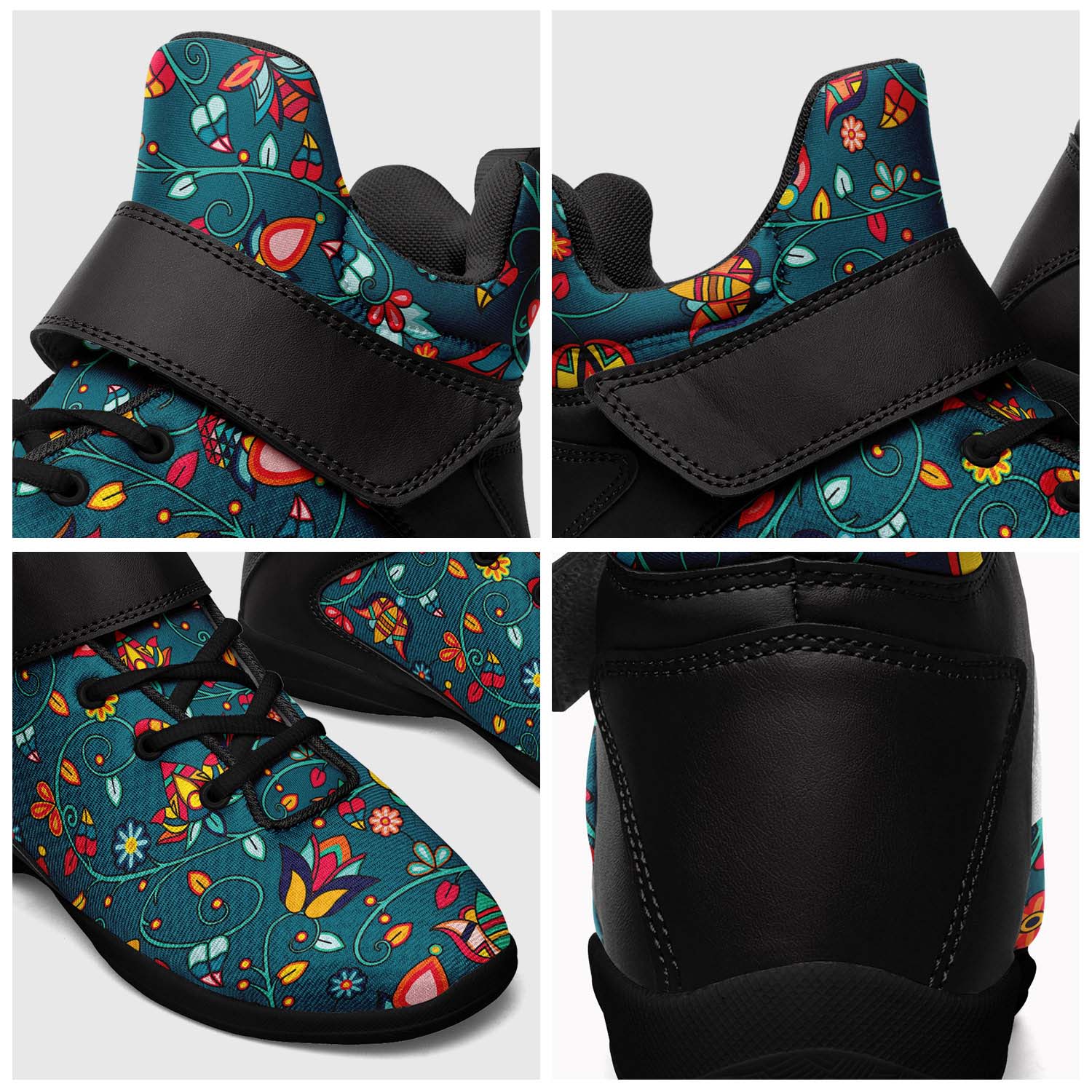 Thorny Path Teal Ipottaa Basketball / Sport High Top Shoes - Black Sole