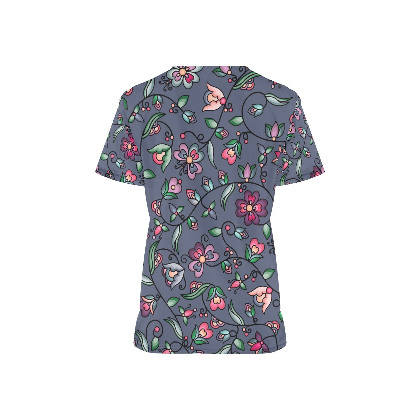 Amber Evening Garland Blue Scrub Top