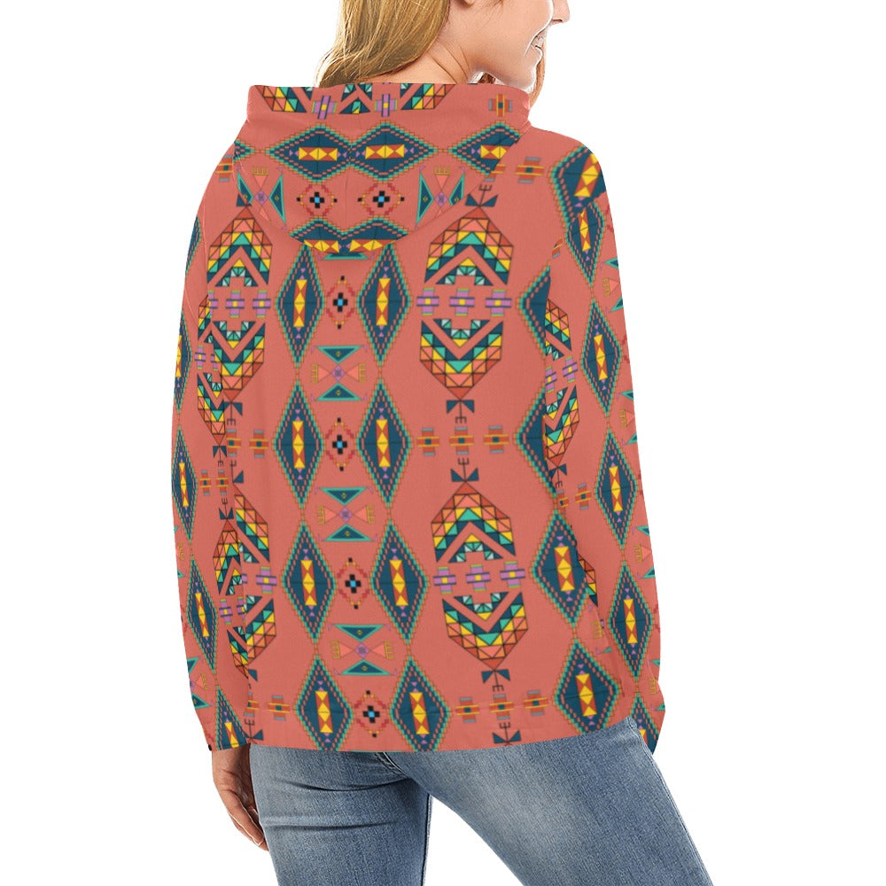 Travois Tipi Canyon Earth Hoodie for Women (USA Size)