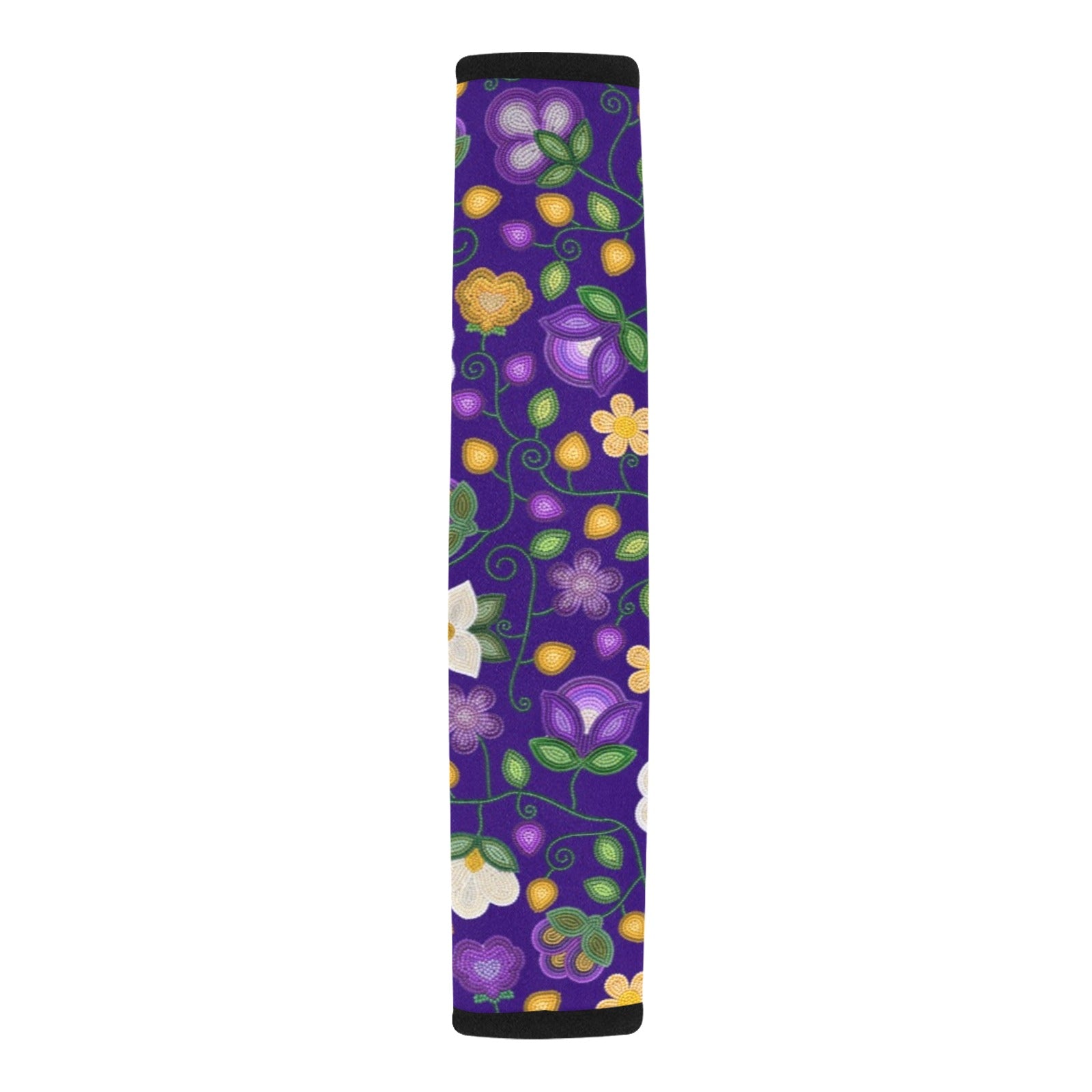 Midnight Moss Bloom Aubergine Car Seat Belt Cover 7''x12.6'' (Pack of 2)